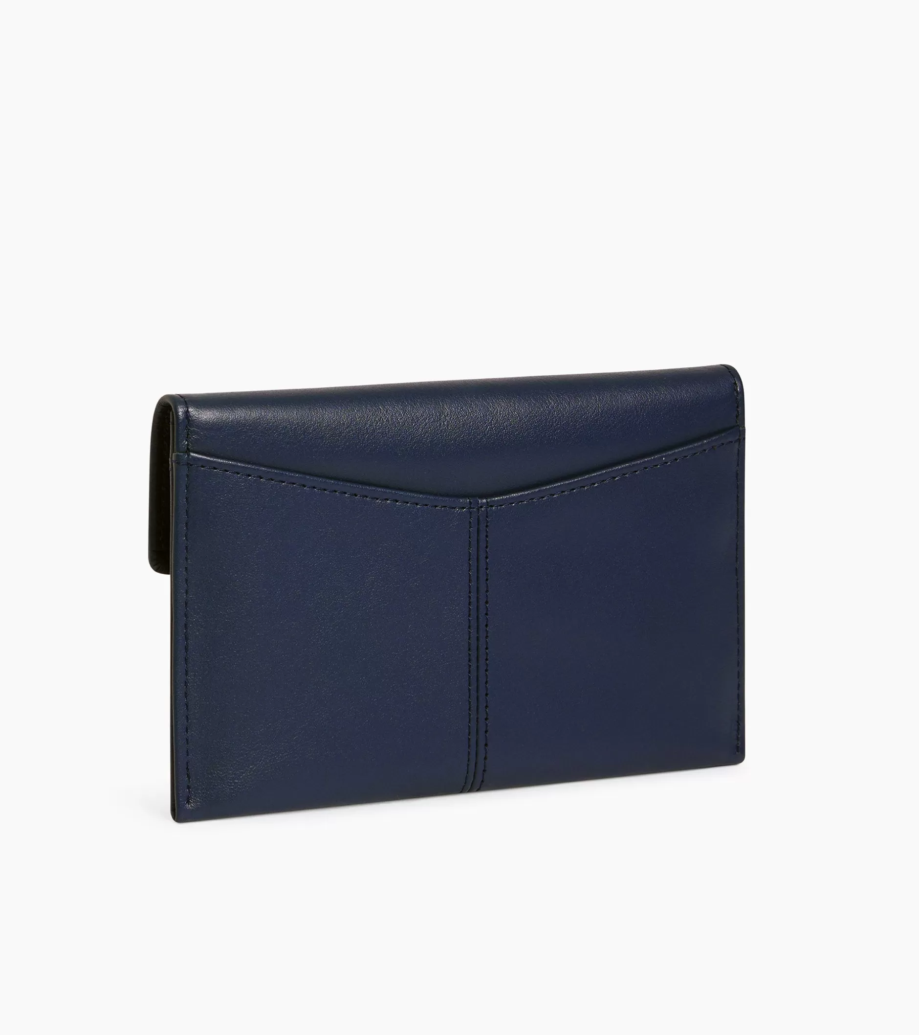 Femme Le Tanneur Pochette enveloppe moyen modèle Charlotte en cuir lisse - Bleu crépuscule