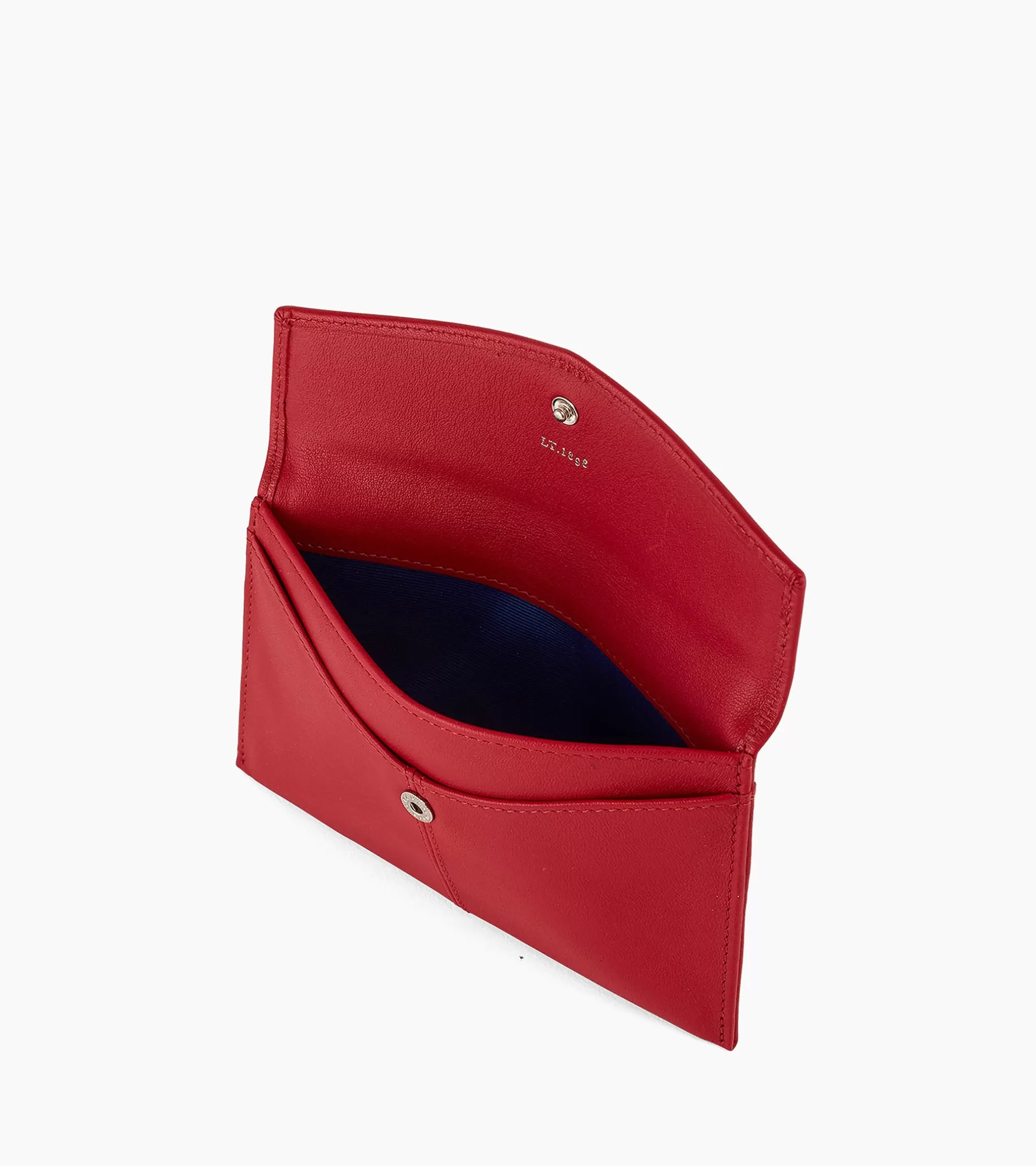 Femme Le Tanneur Pochette enveloppe moyen modèle Charlotte en cuir lisse - Garnet red