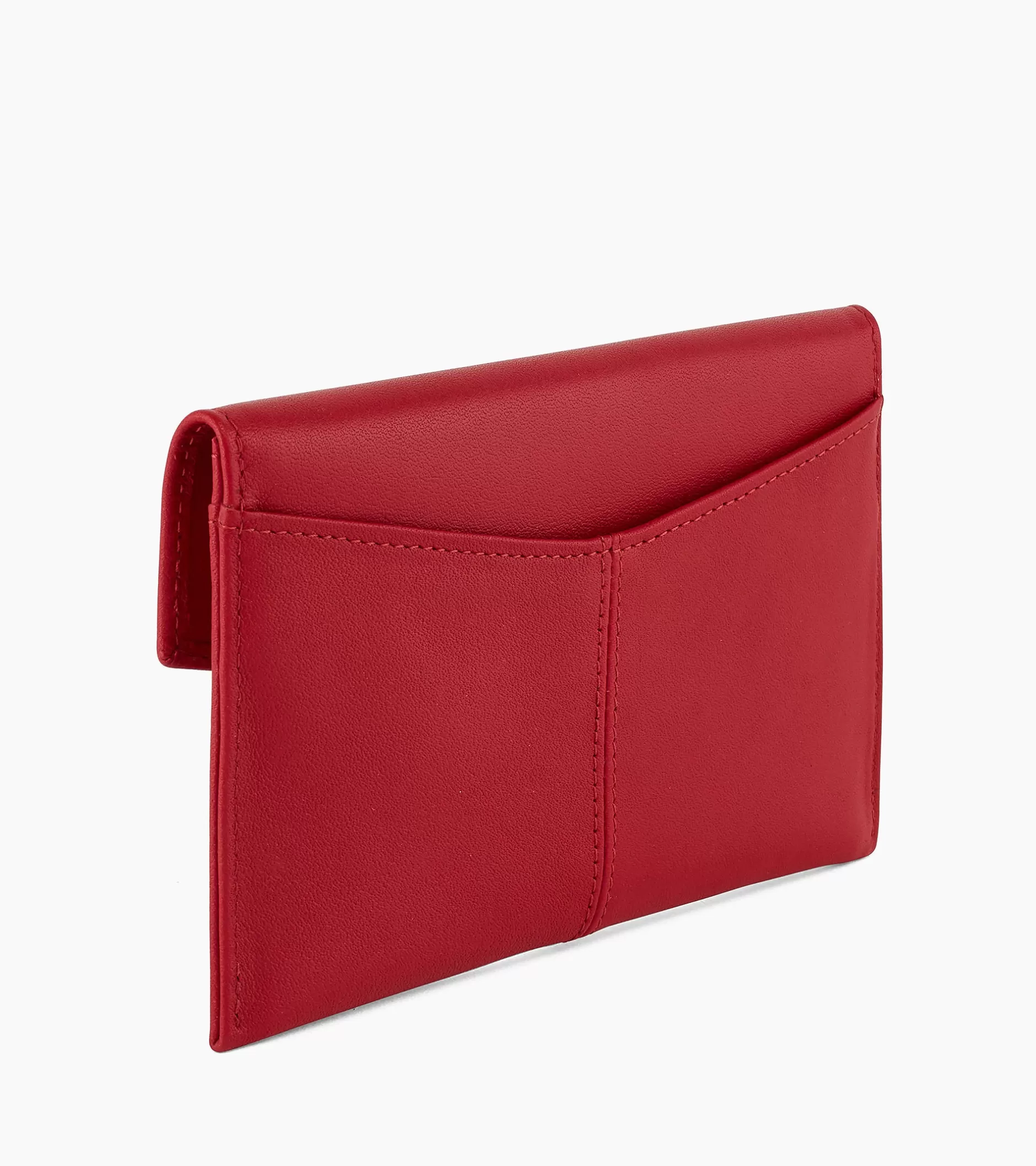 Femme Le Tanneur Pochette enveloppe moyen modèle Charlotte en cuir lisse - Garnet red