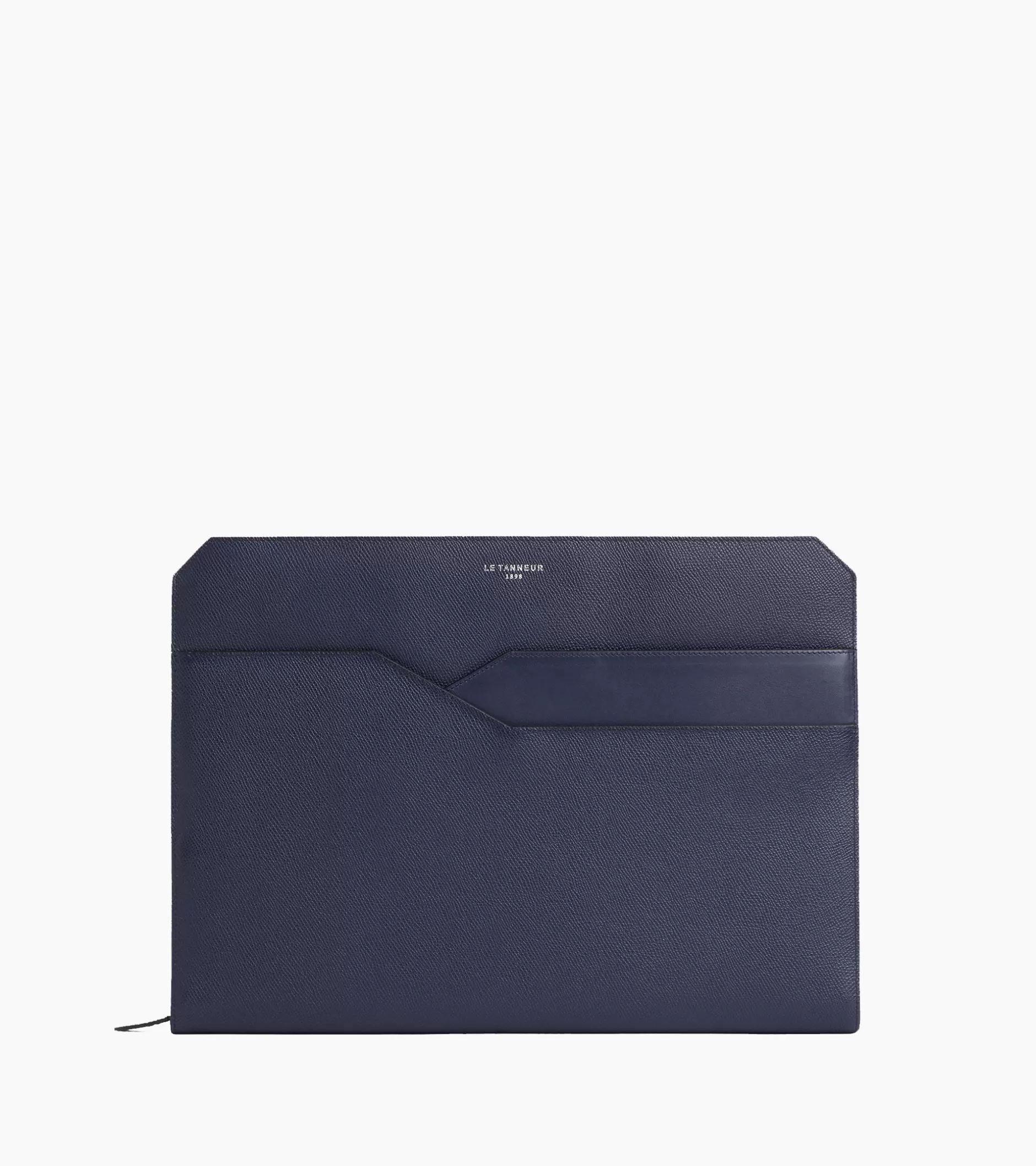 Homme Le Tanneur Pochette ordinateur Gaston en cuir grain croisé - Twilight Blue