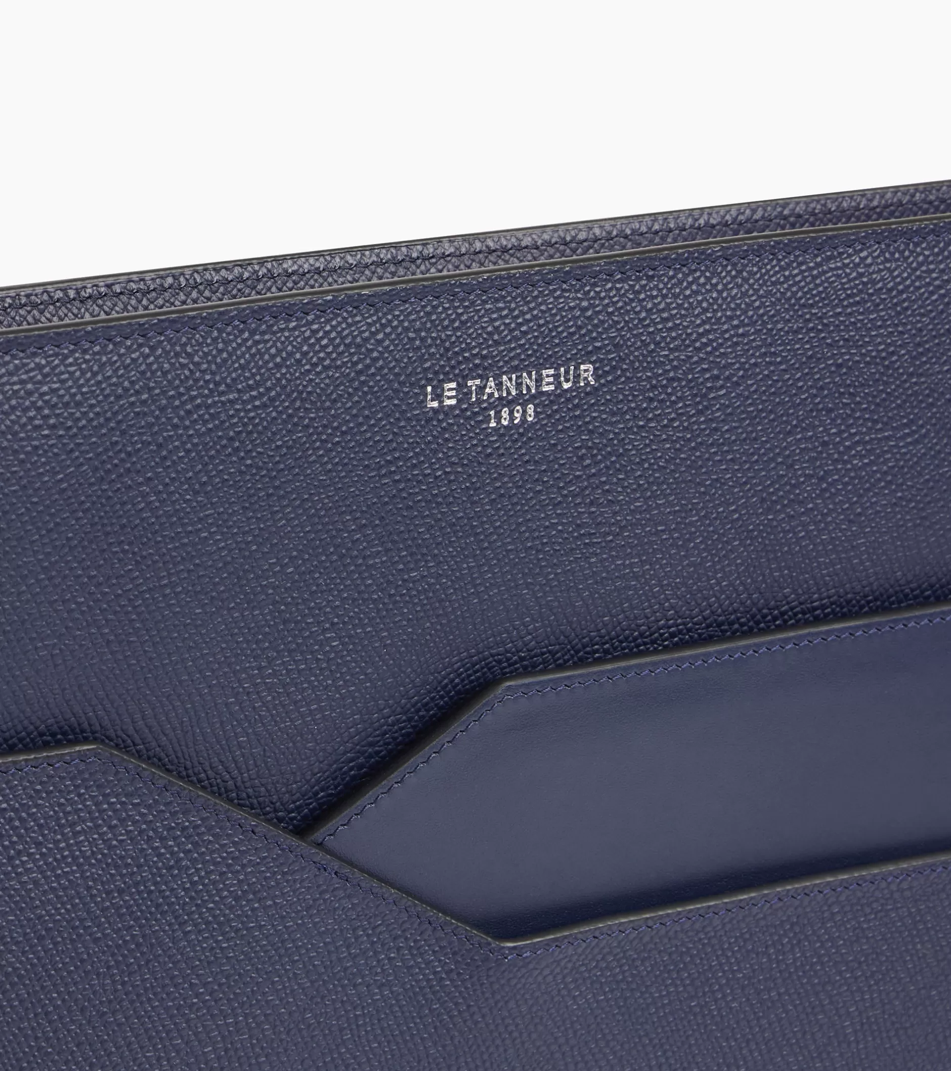 Homme Le Tanneur Pochette ordinateur Gaston en cuir grain croisé - Twilight Blue