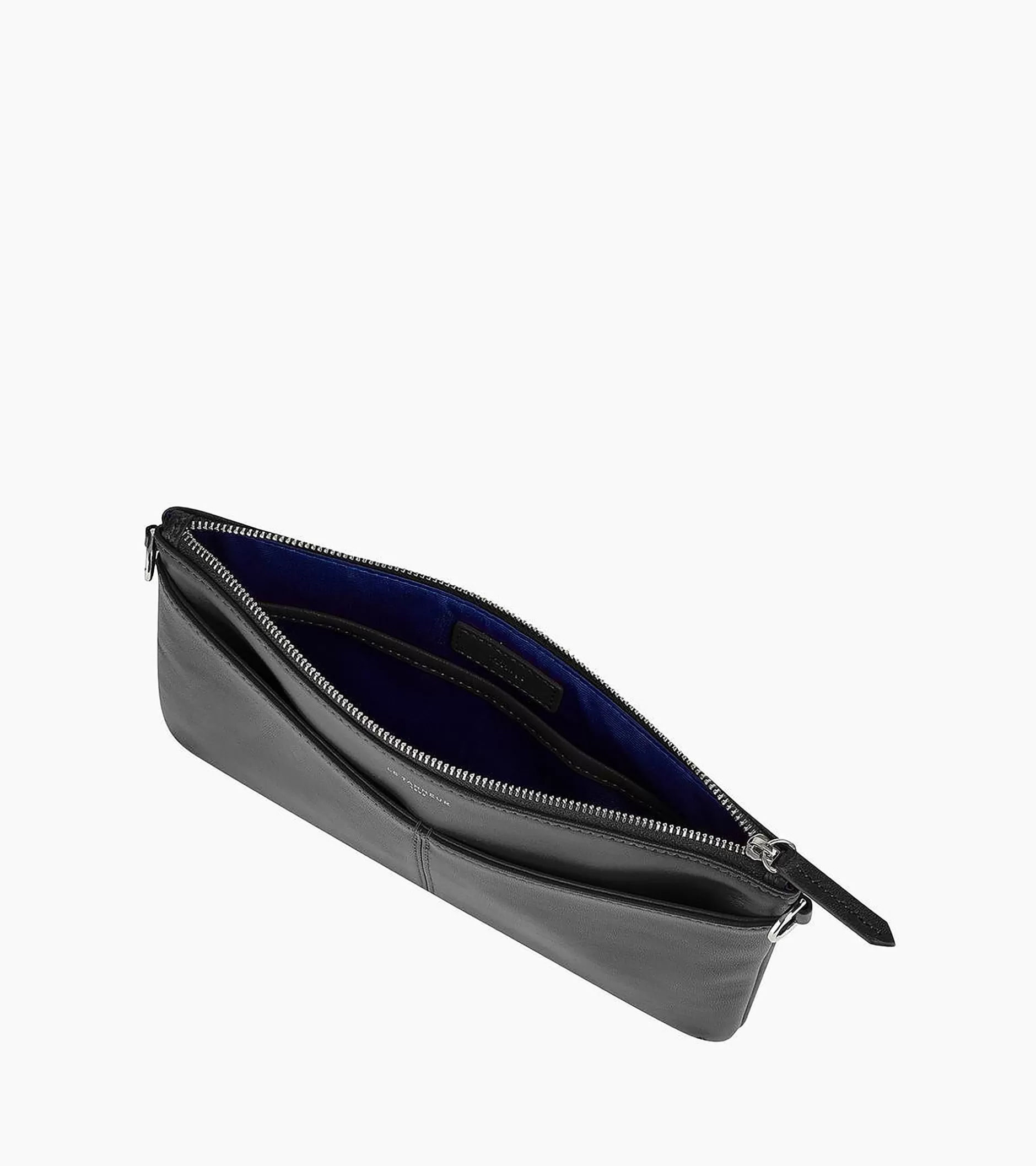 Femme Le Tanneur Pochette zippée avec bandoulière amovible Charlotte en cuir lisse - Black