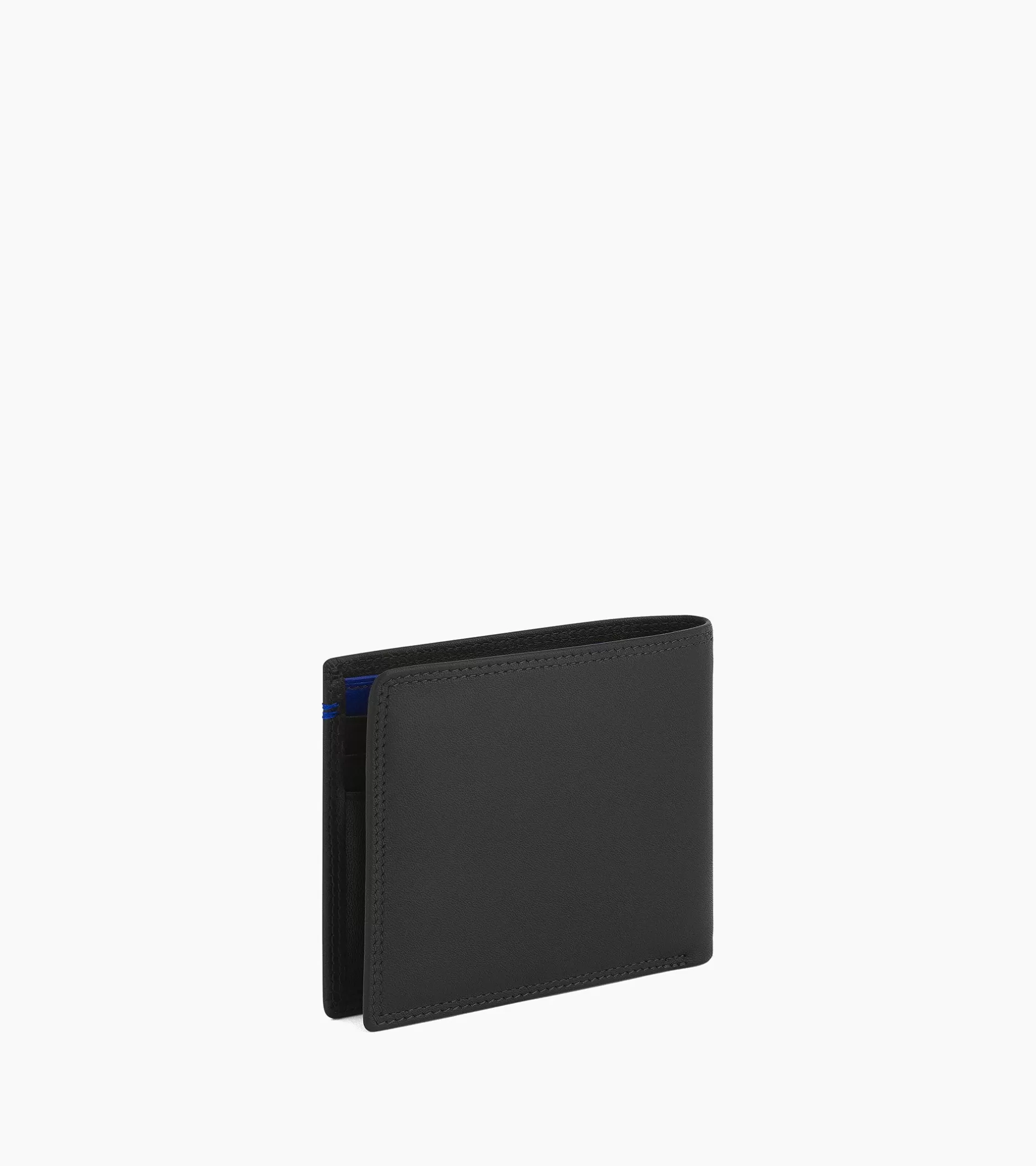 Homme Le Tanneur Porte cartes 2 en 1 avec poche billets Martin en cuir lisse - Black