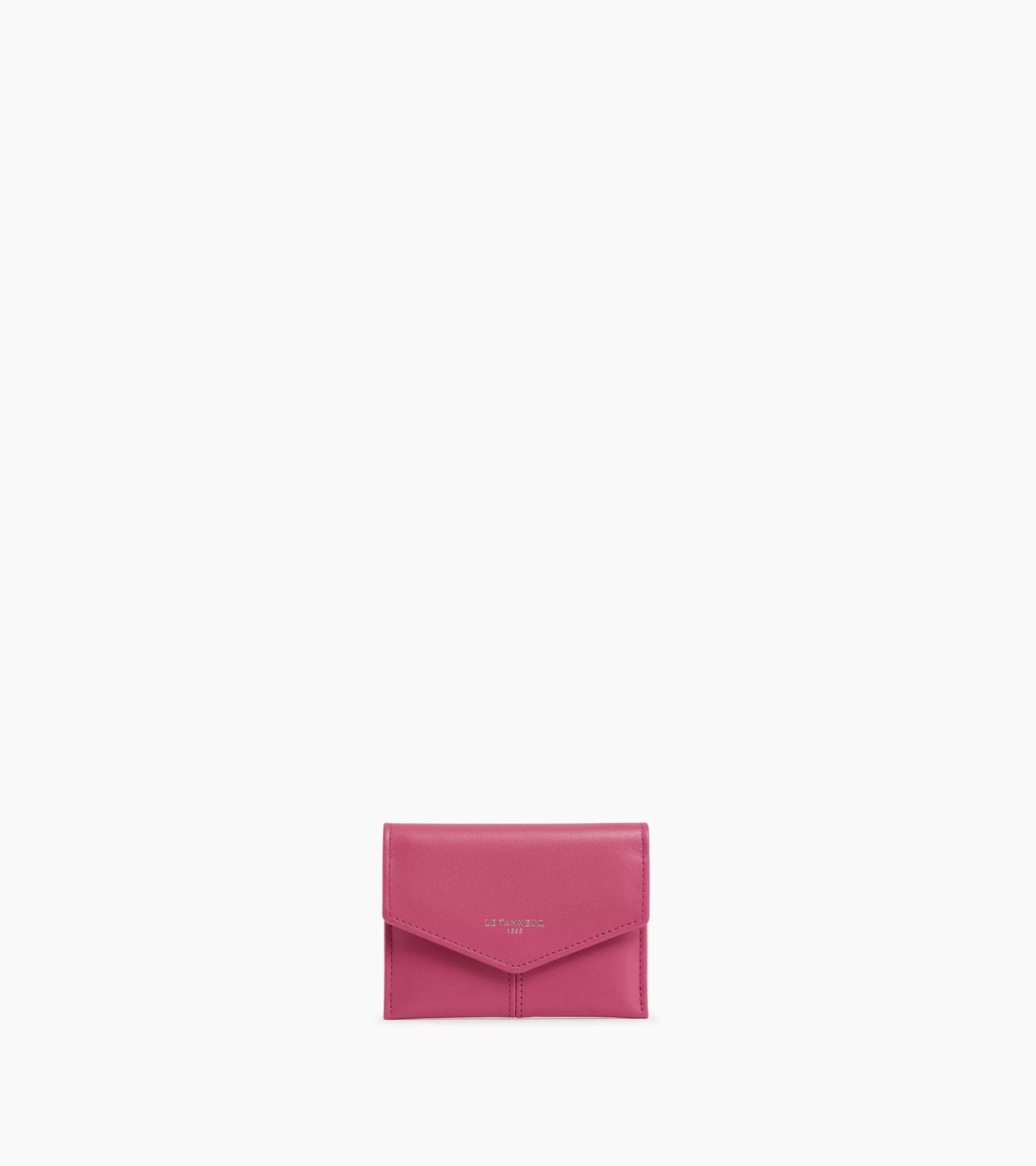 Femme Le Tanneur Porte cartes à rabat Charlotte en cuir lisse - Pink Fuxia