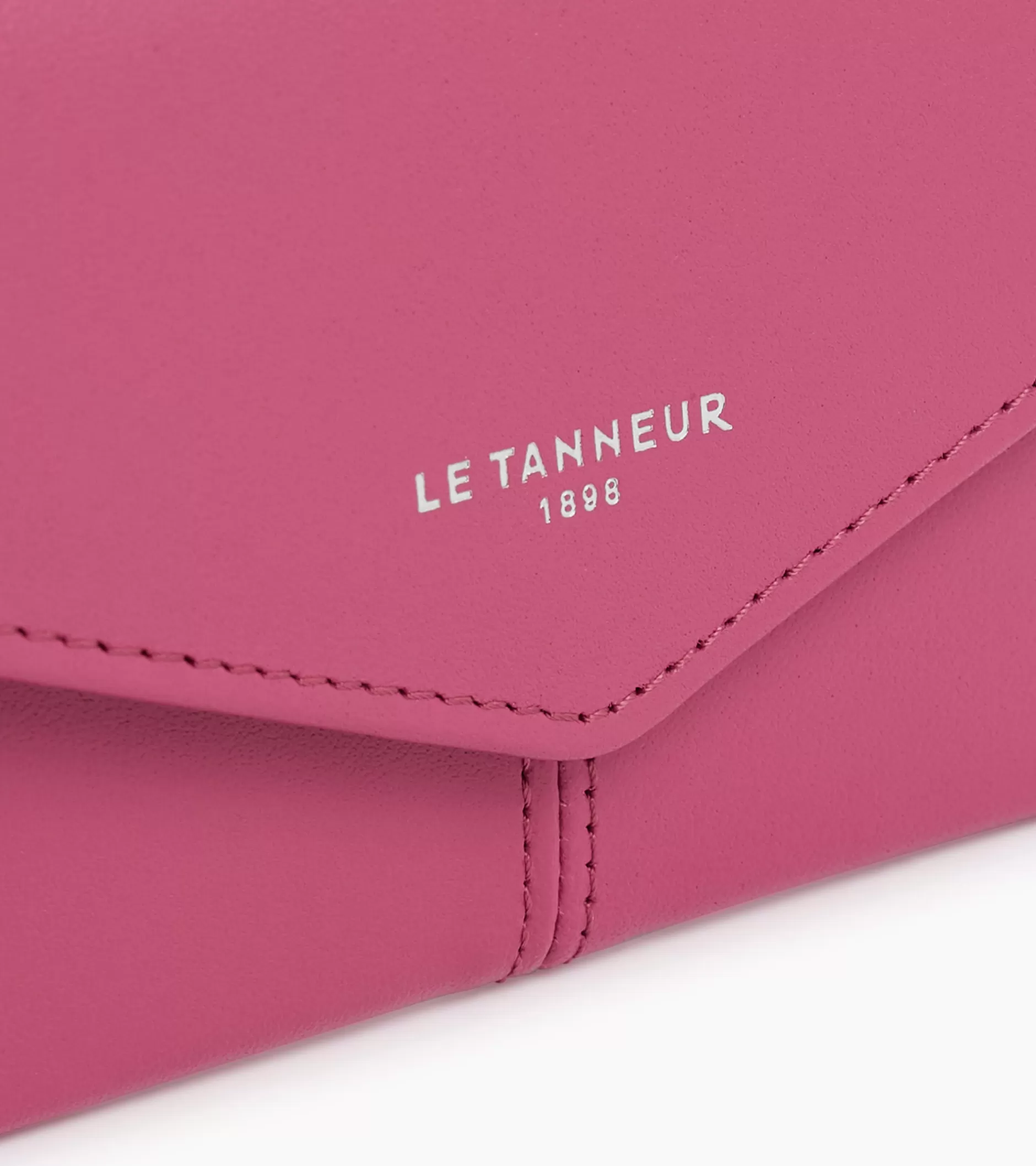 Femme Le Tanneur Porte cartes à rabat Charlotte en cuir lisse - Pink Fuxia