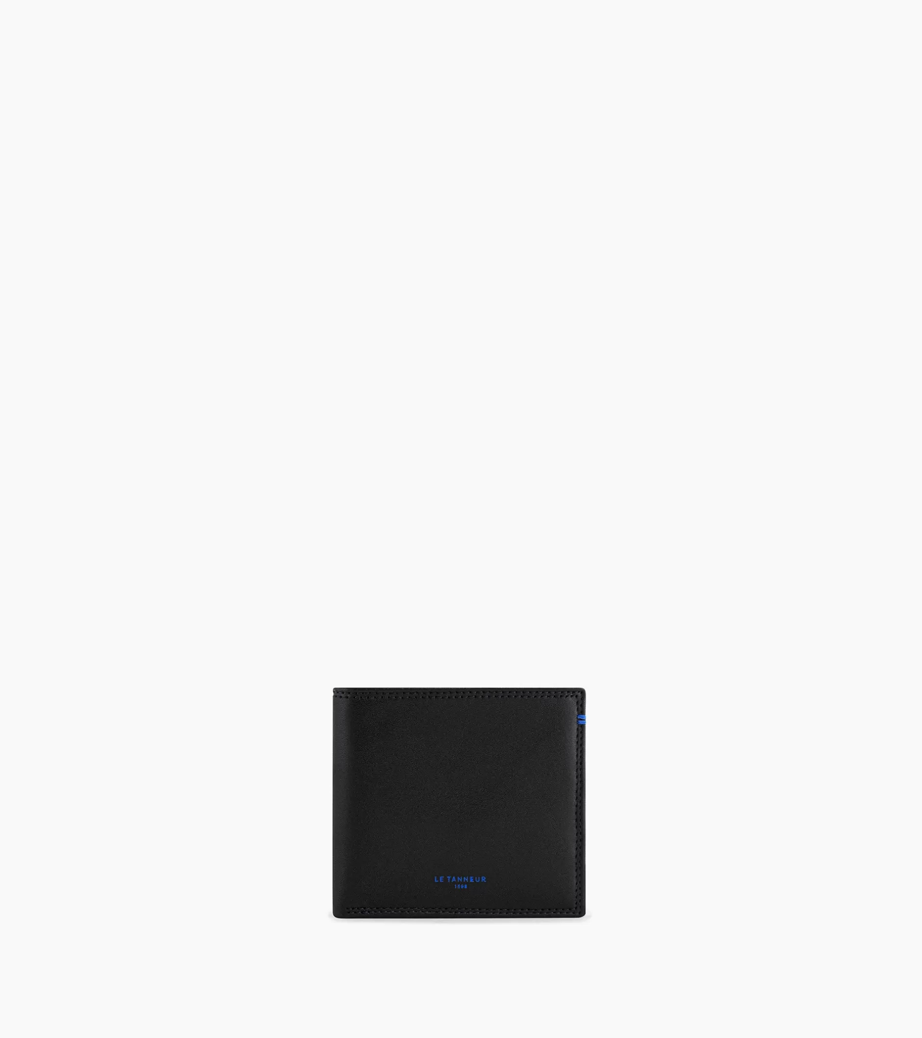 Homme Le Tanneur Porte cartes horizontal avec poche billets Martin en cuir lisse - Black