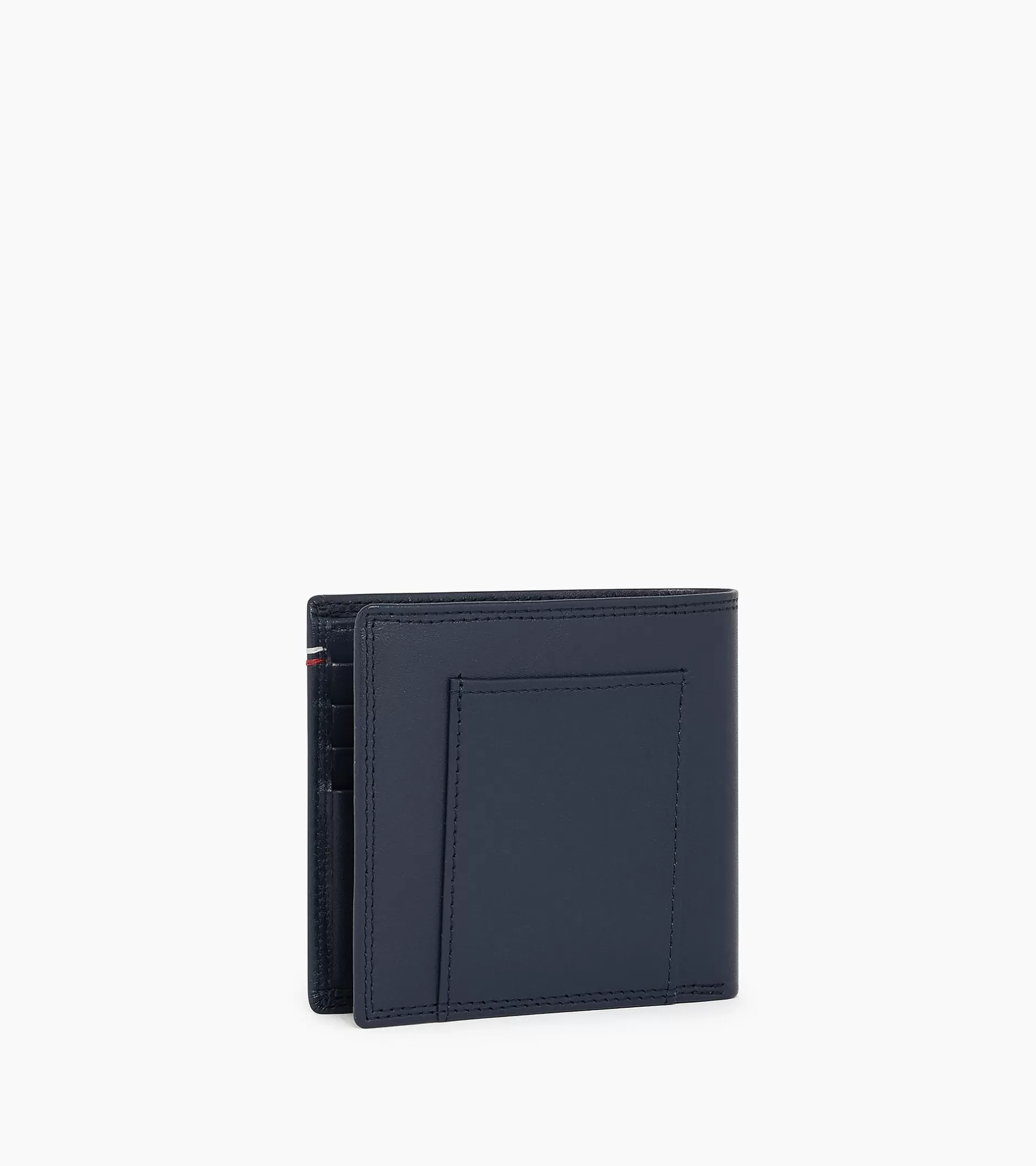 Homme Le Tanneur Porte cartes horizontal avec poche billets Martin en cuir lisse - Blue White Red