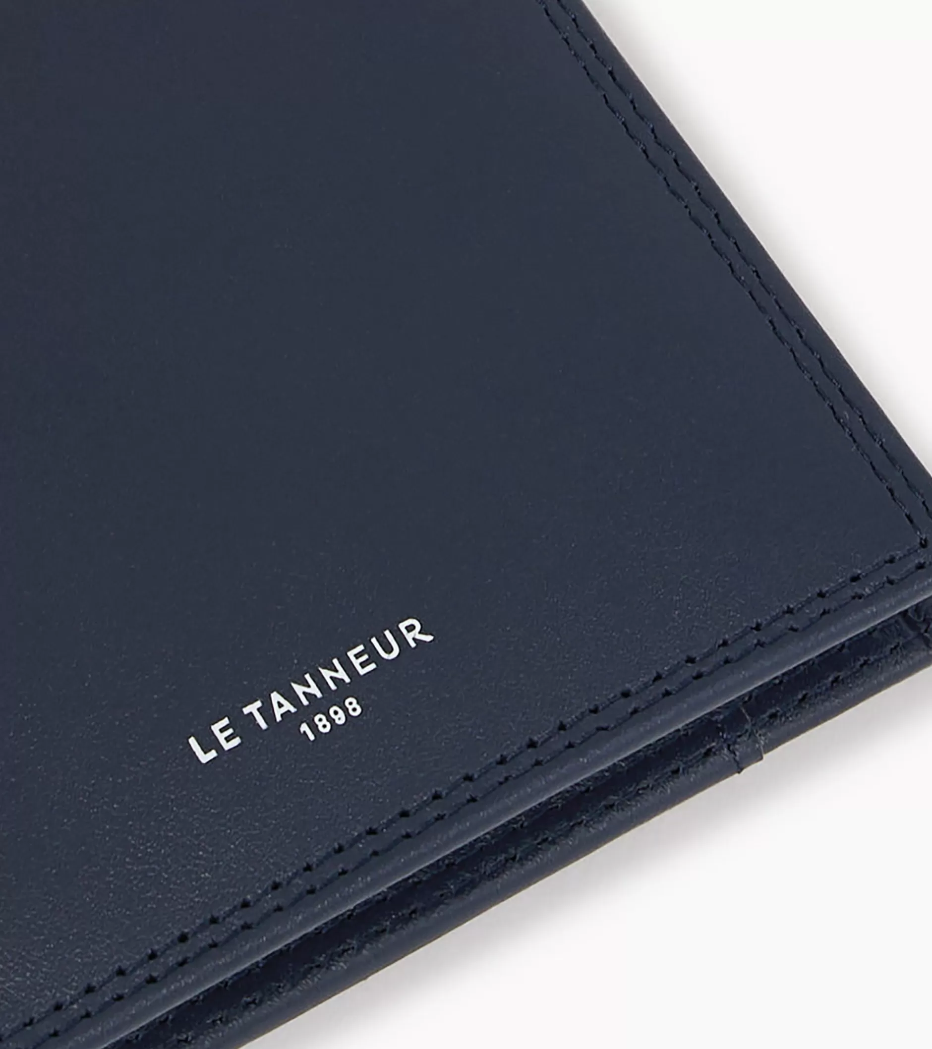 Homme Le Tanneur Porte cartes horizontal avec poche billets Martin en cuir lisse - Blue White Red