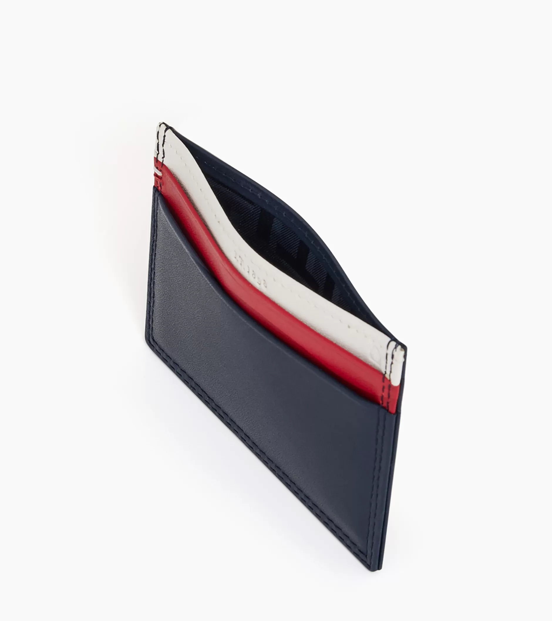 Homme Le Tanneur Porte cartes Martin en cuir lisse - Blue White Red