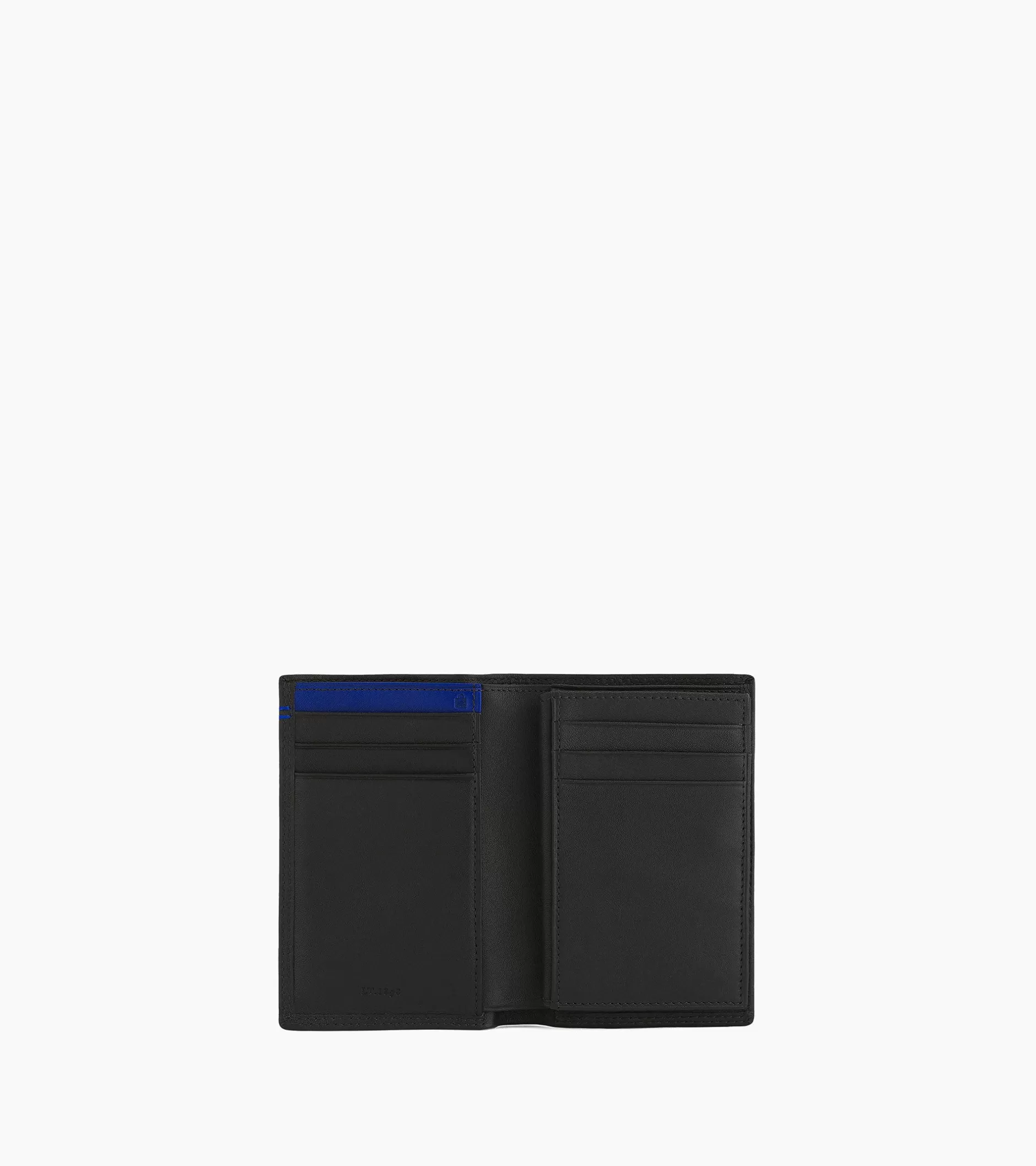 Homme Le Tanneur Porte cartes moyen modele avec poche billets Martin en cuir lisse - Black
