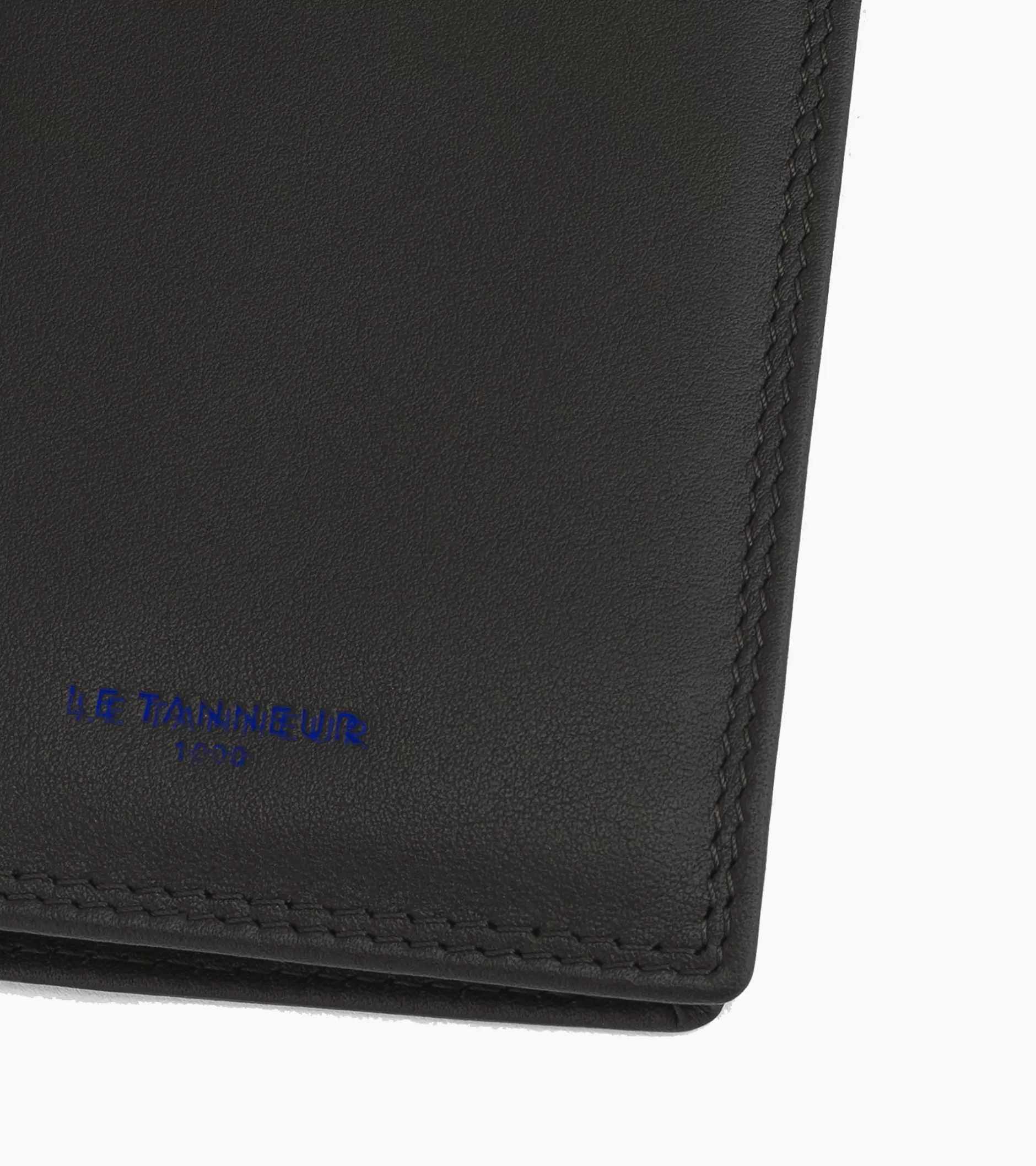 Homme Le Tanneur Porte cartes moyen modele avec poche billets Martin en cuir lisse - Black