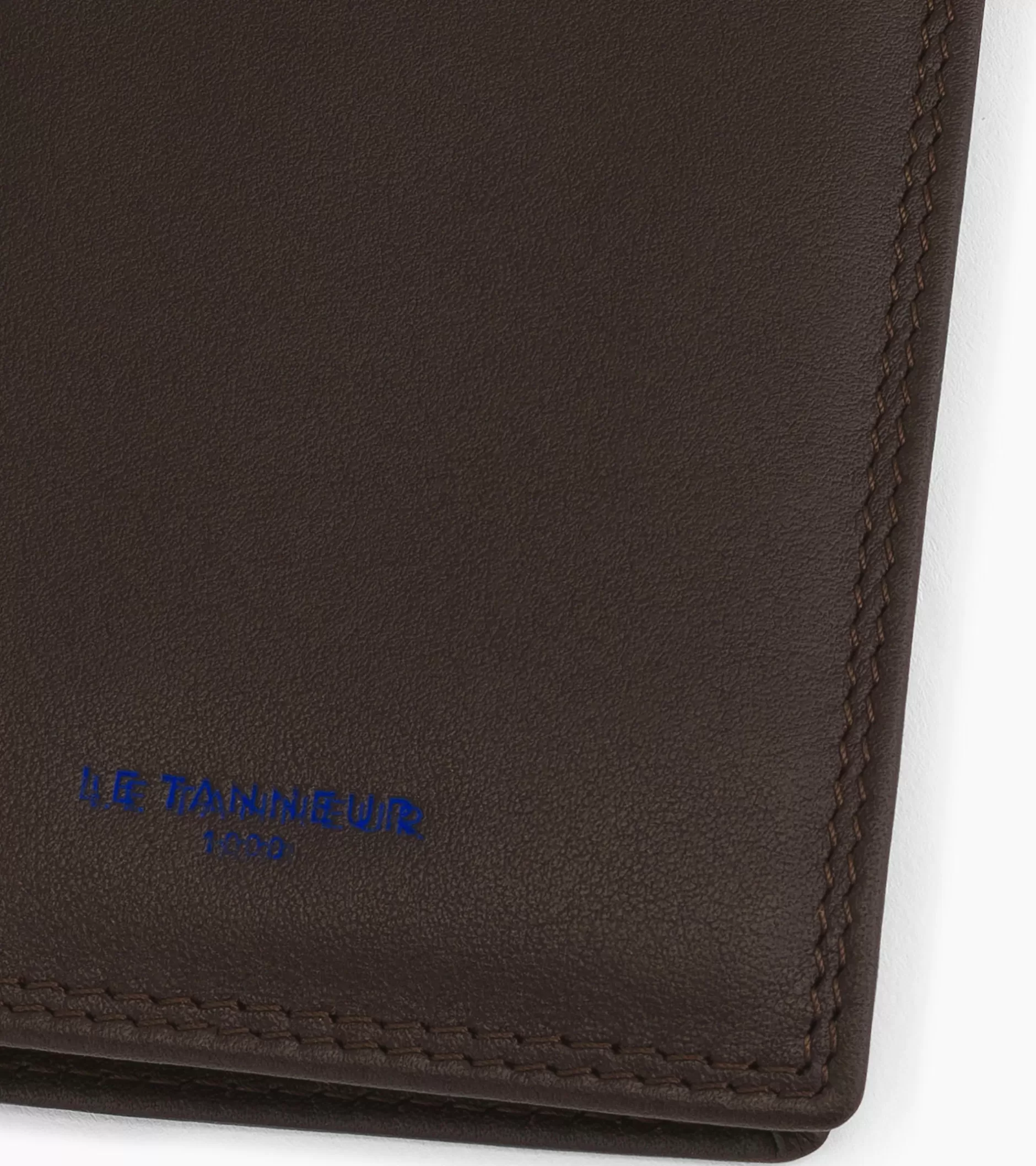 Homme Le Tanneur Porte cartes moyen modele avec poche billets Martin en cuir lisse - Coffee Brown