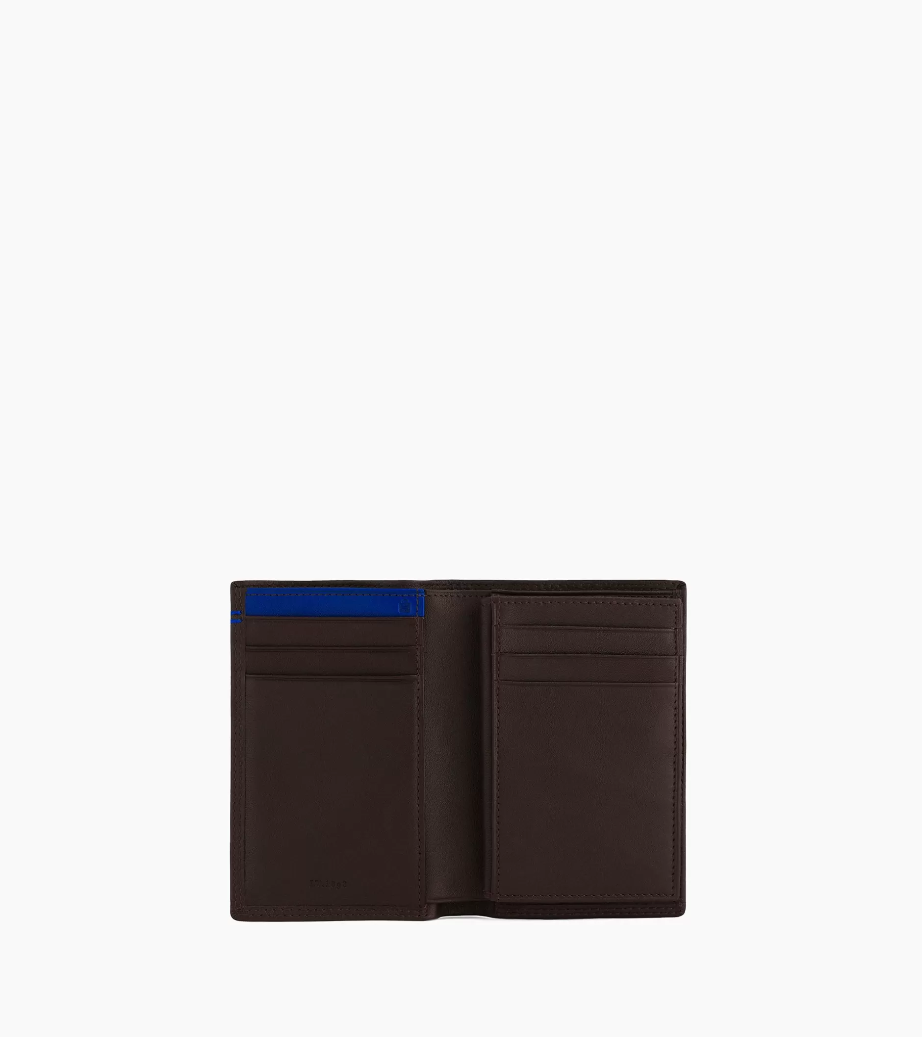 Homme Le Tanneur Porte cartes moyen modele avec poche billets Martin en cuir lisse - Coffee Brown
