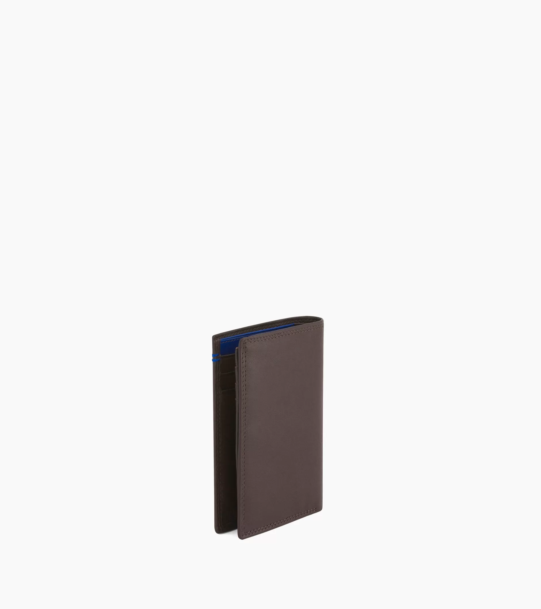 Homme Le Tanneur Porte cartes moyen modele avec poche billets Martin en cuir lisse - Coffee Brown