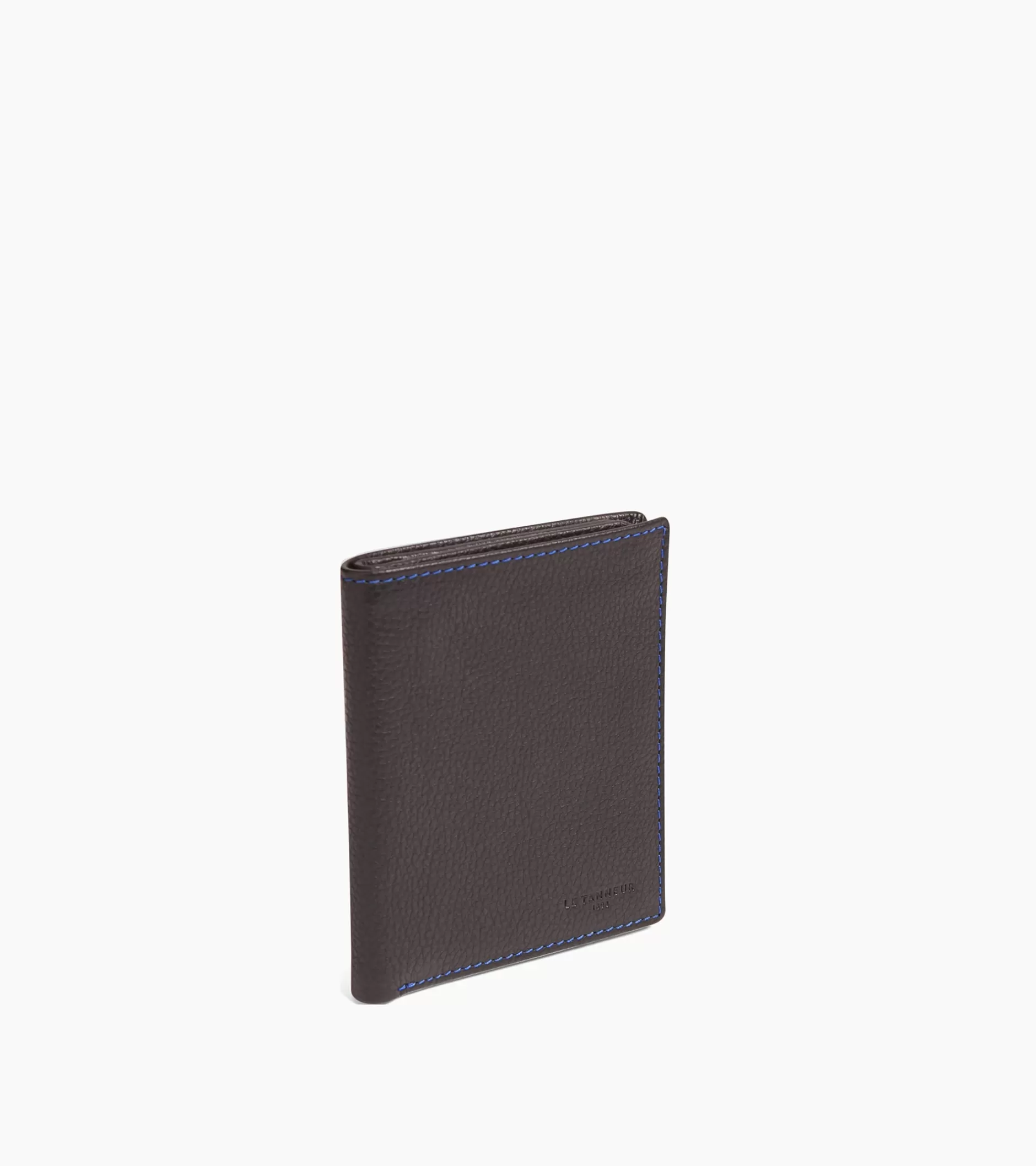 Homme Le Tanneur Porte cartes moyen modèle Charles en cuir grainé - Black Le Bleu