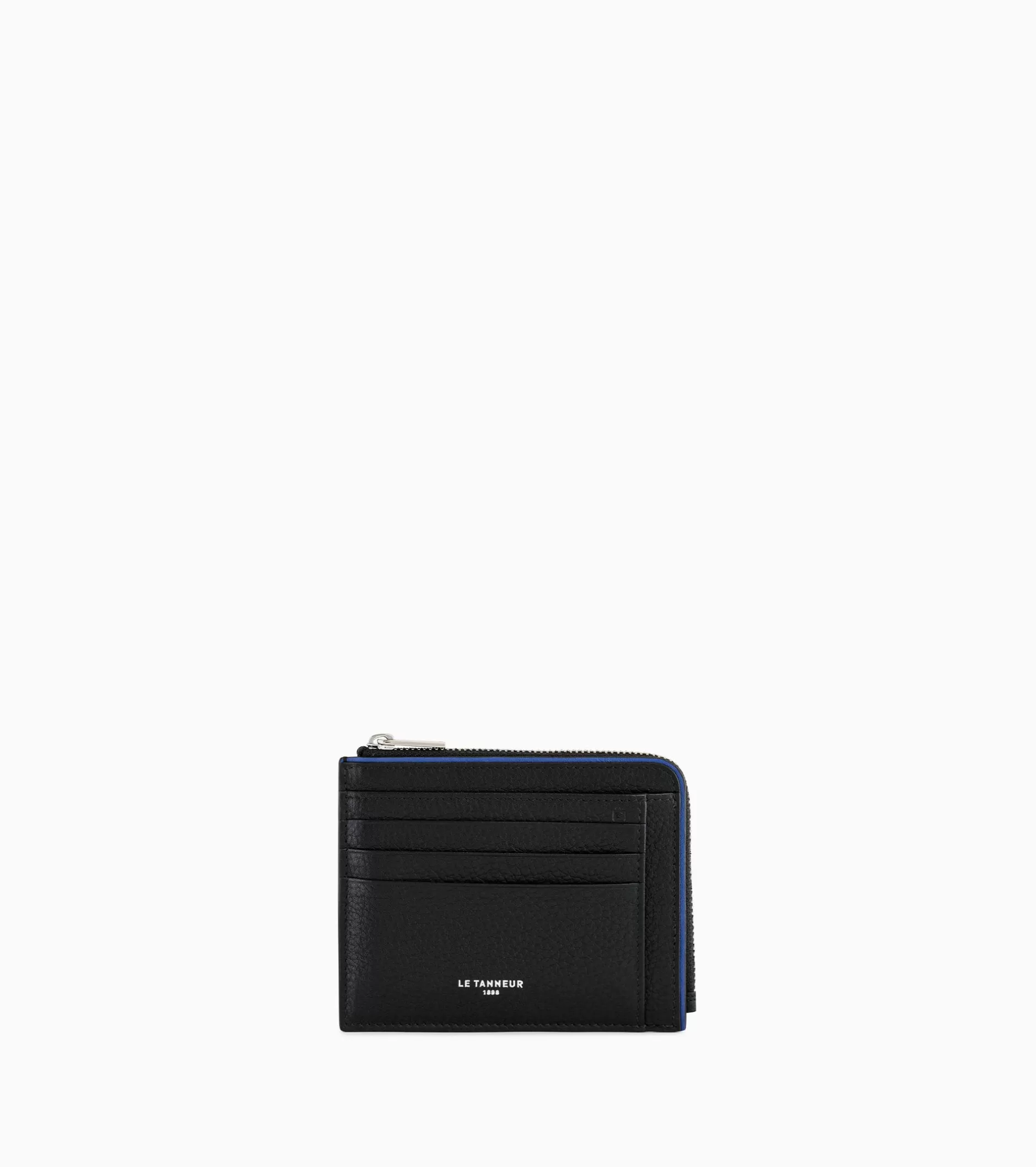 Homme Le Tanneur Porte cartes zip en L Augustin en cuir grainé - Black Le Bleu