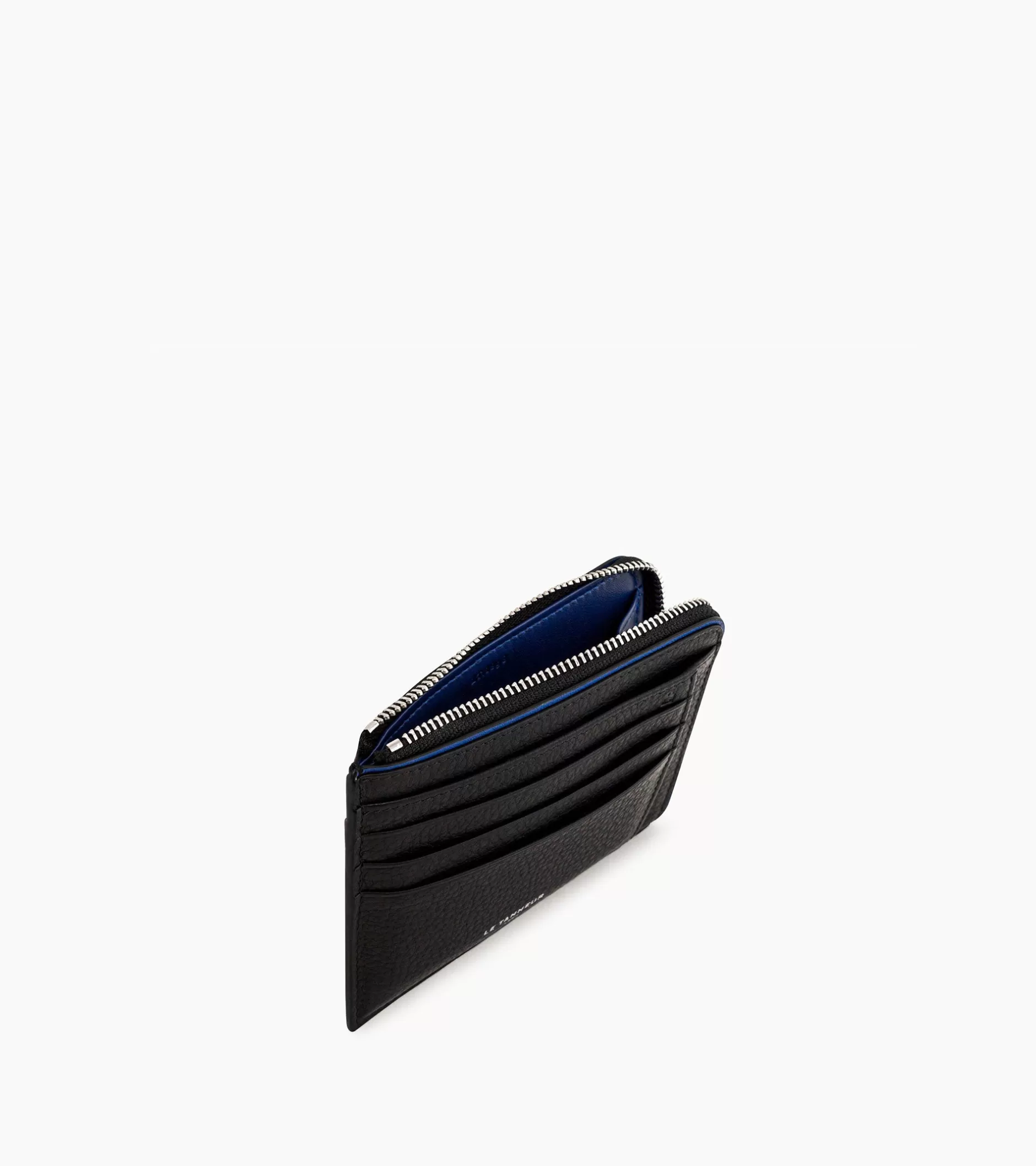 Homme Le Tanneur Porte cartes zip en L Augustin en cuir grainé - Black Le Bleu