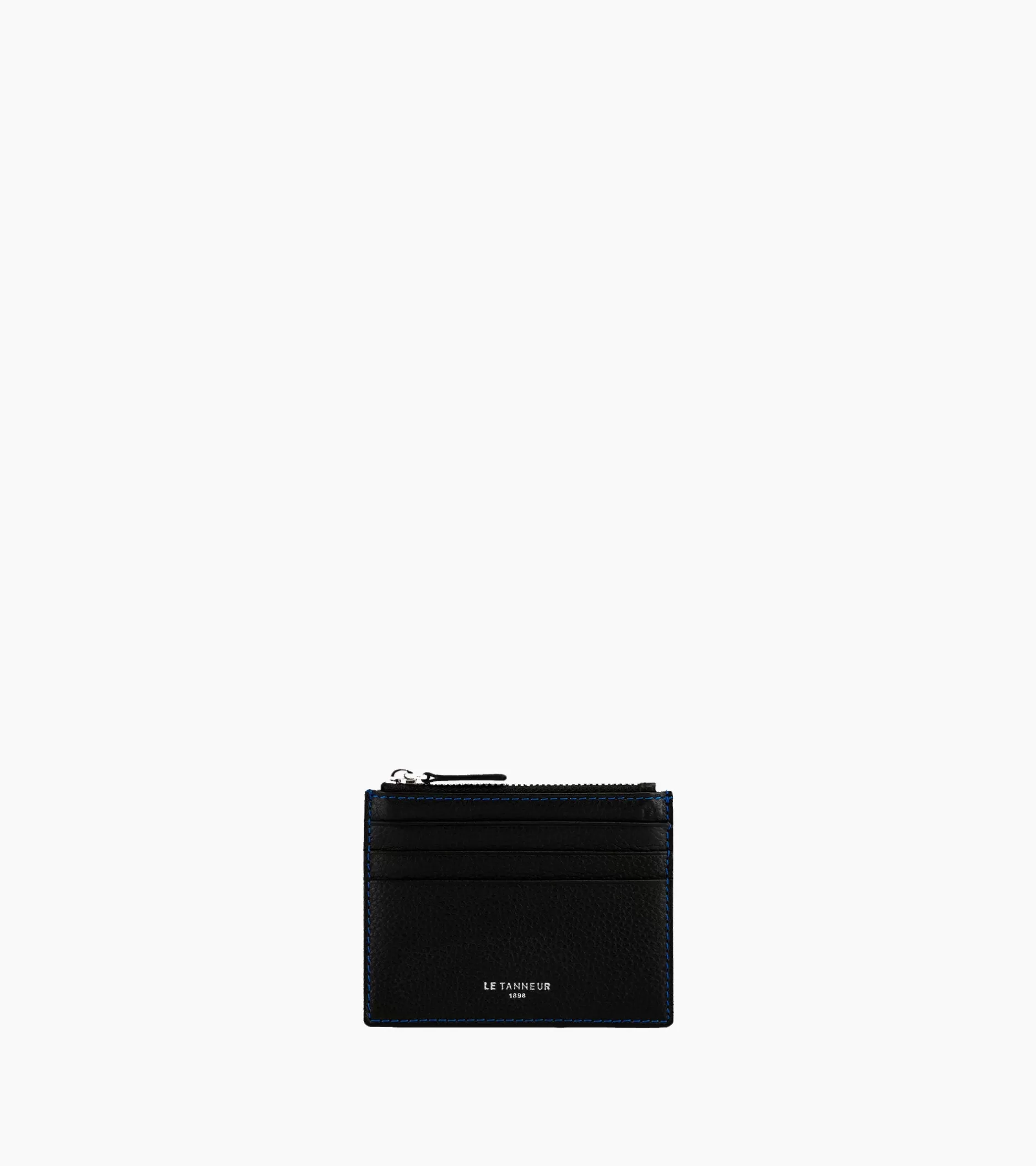 Homme Le Tanneur Porte cartes zippé Charles en cuir grainé - Black Le Bleu