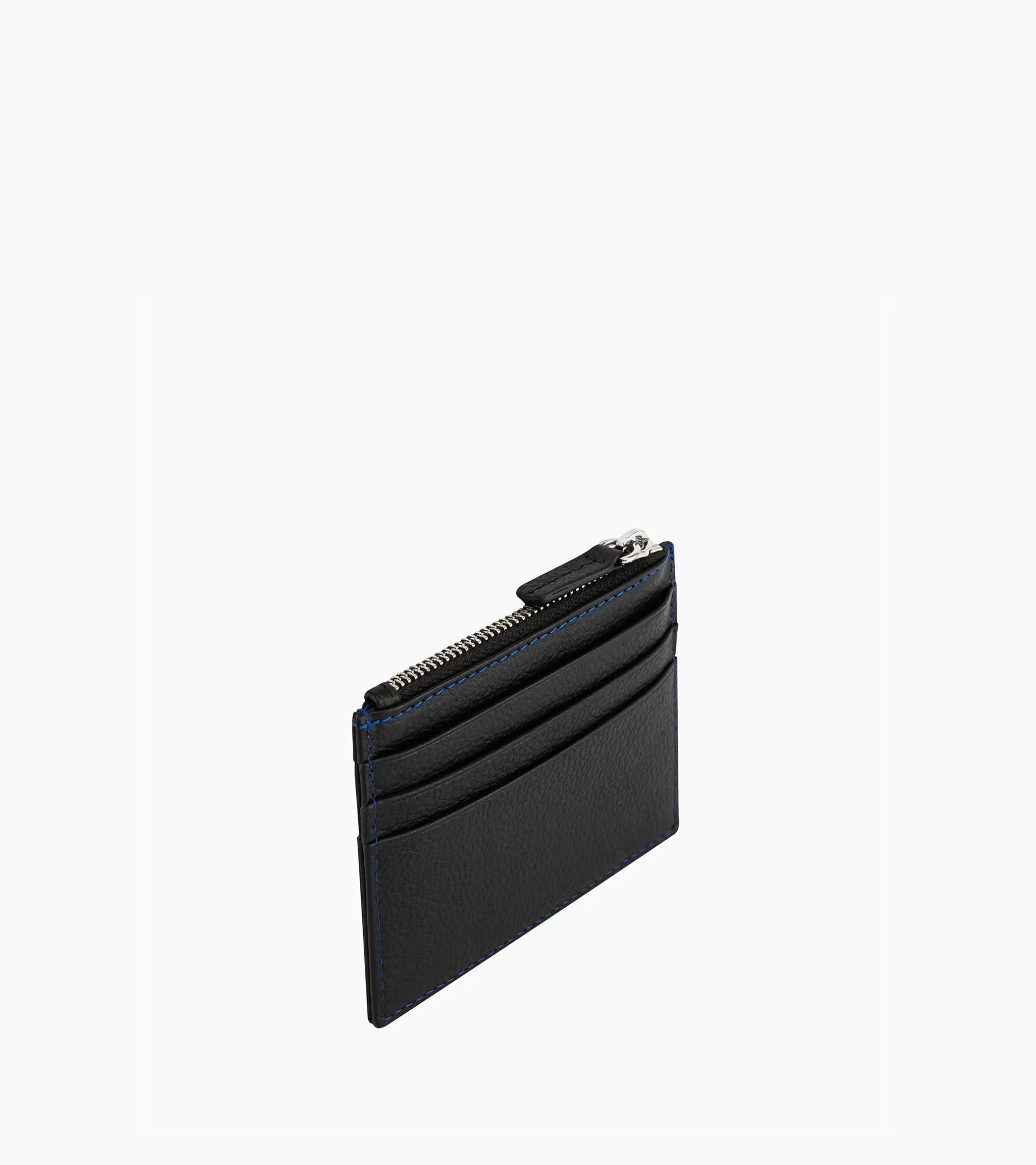 Homme Le Tanneur Porte cartes zippé Charles en cuir grainé - Black Le Bleu