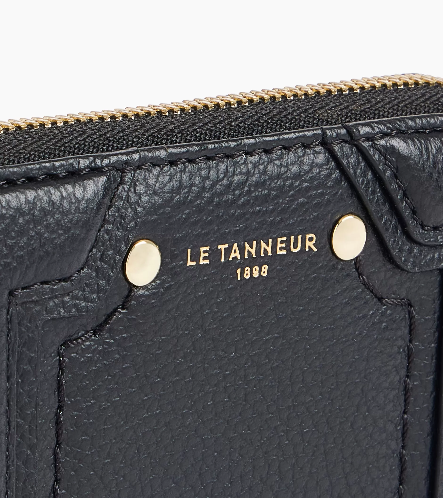 Femme Le Tanneur Porte cartes zippé Ella en cuir grainé - Black