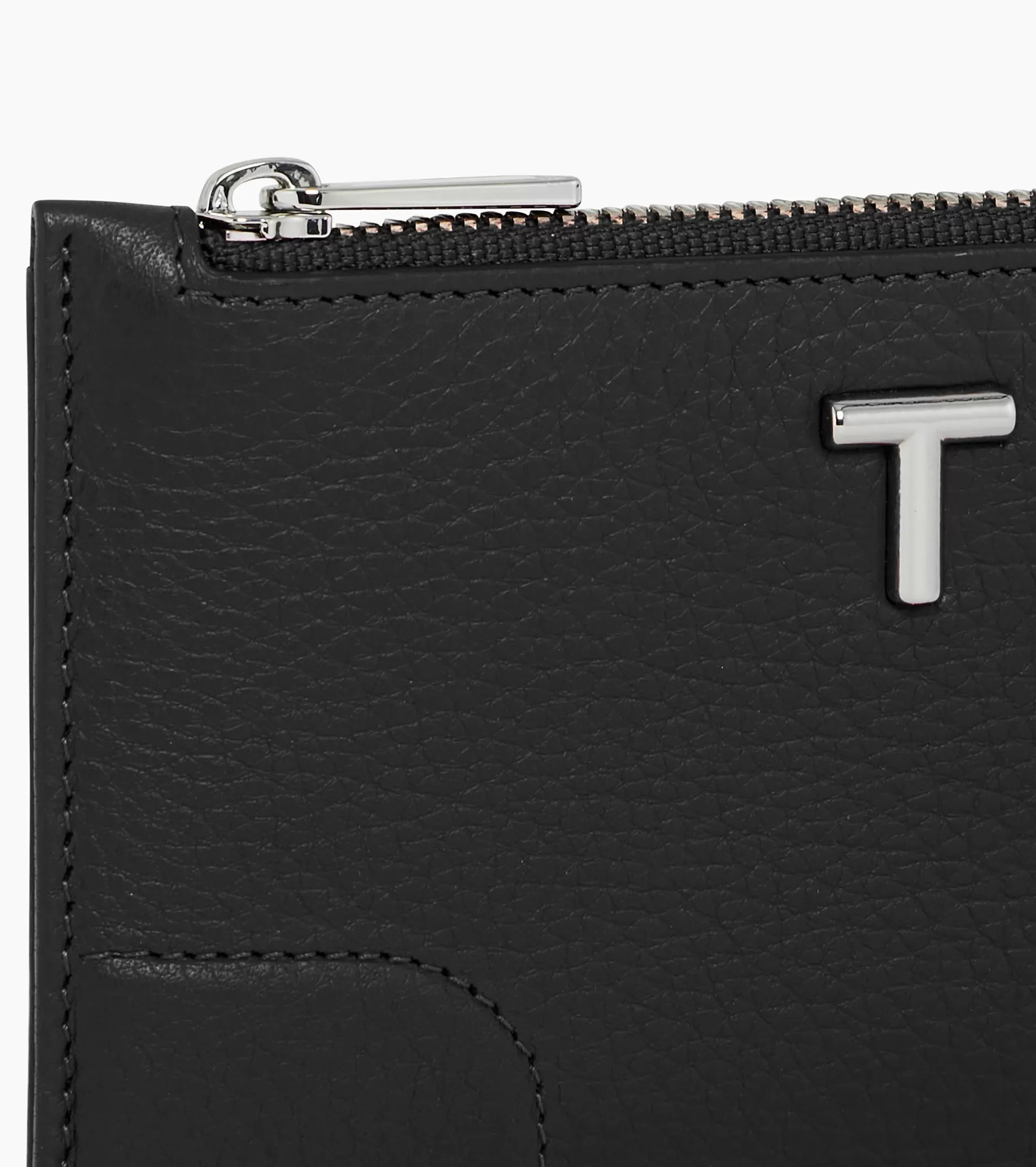 Femme Le Tanneur Porte cartes zippé Romy en cuir grainé - Black