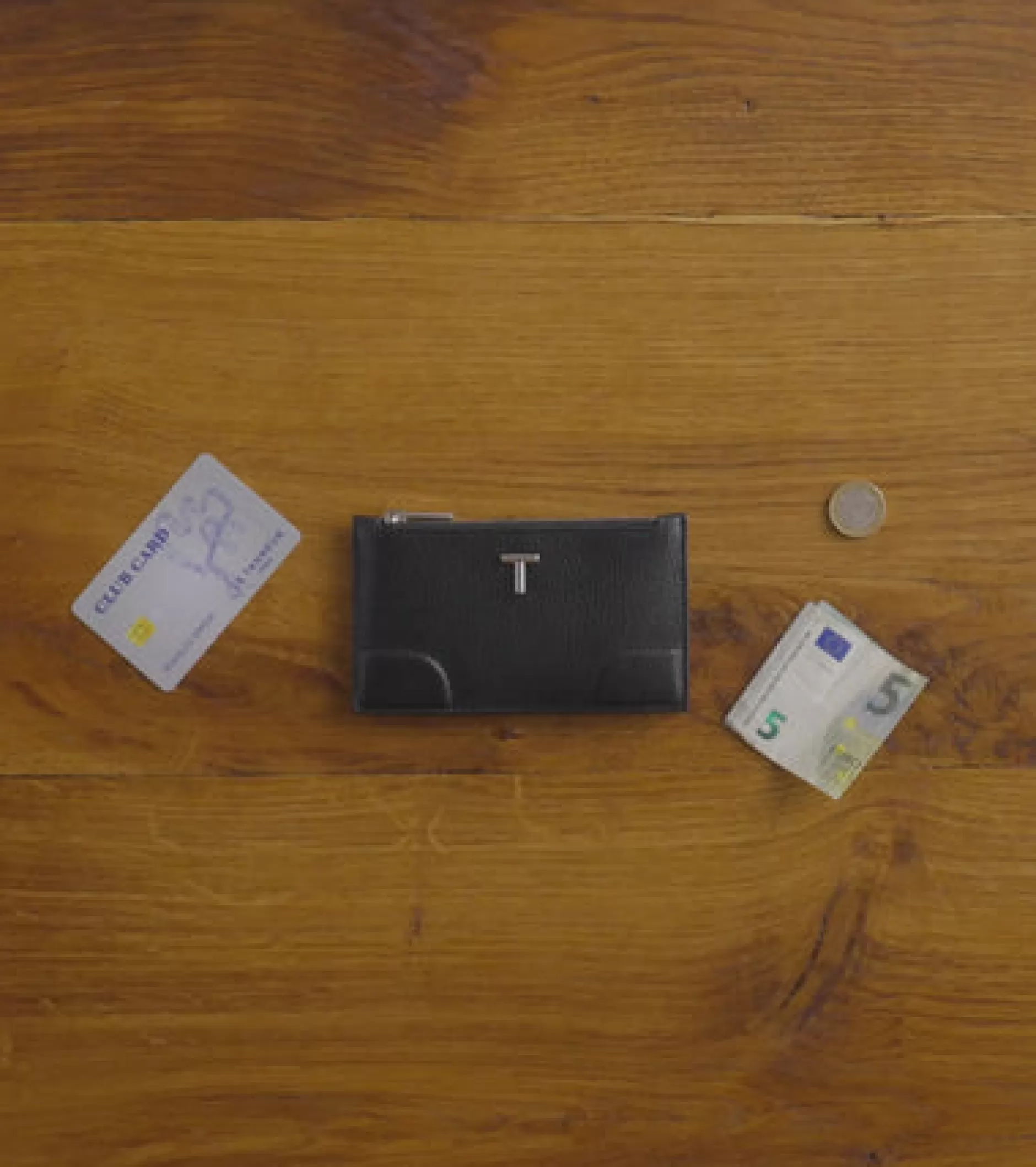 Femme Le Tanneur Porte cartes zippé Romy en cuir grainé - Brown Tan