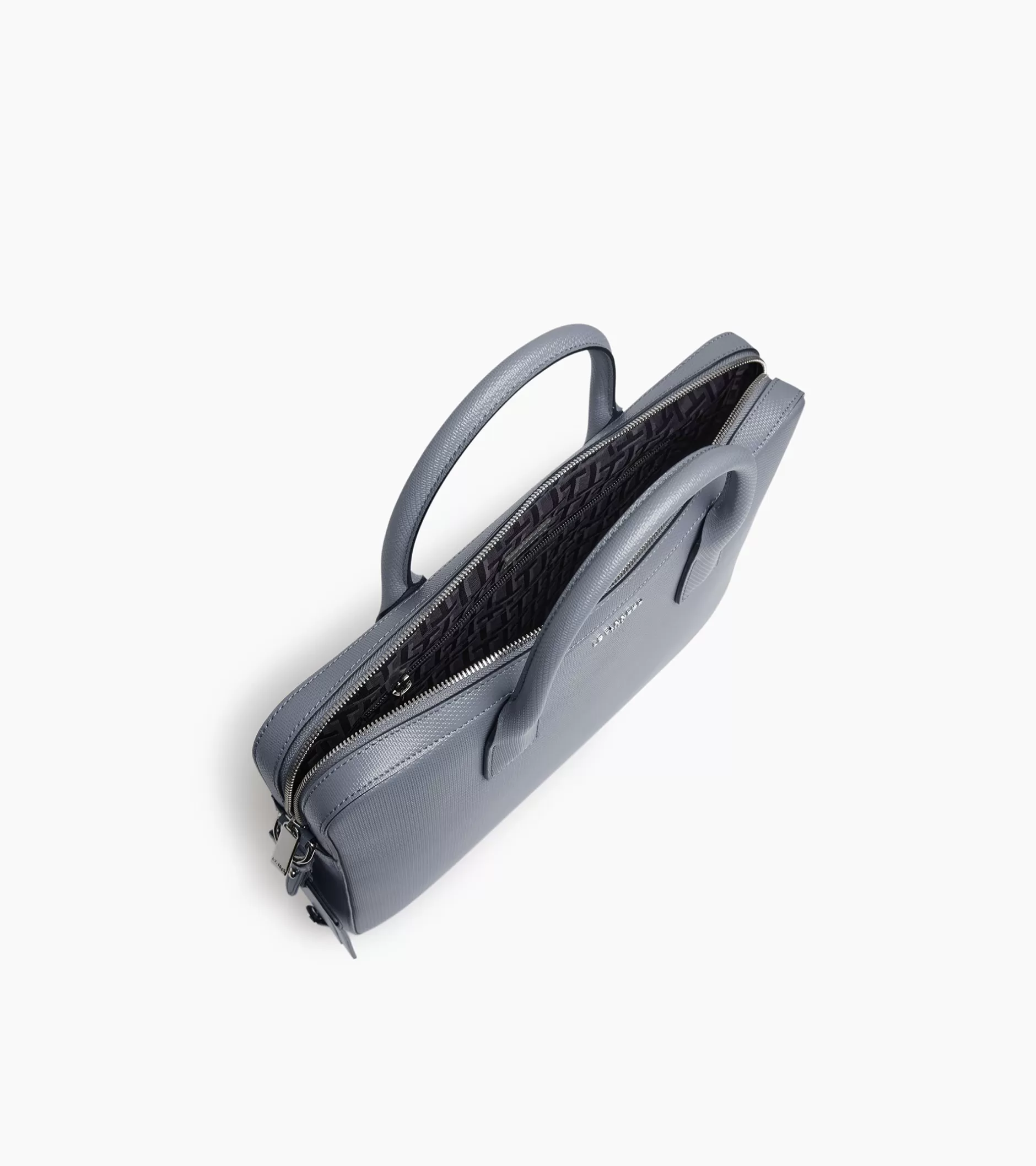 Femme Le Tanneur Porte document slim 14" Emile en cuir signature T - BLEU ARGILE