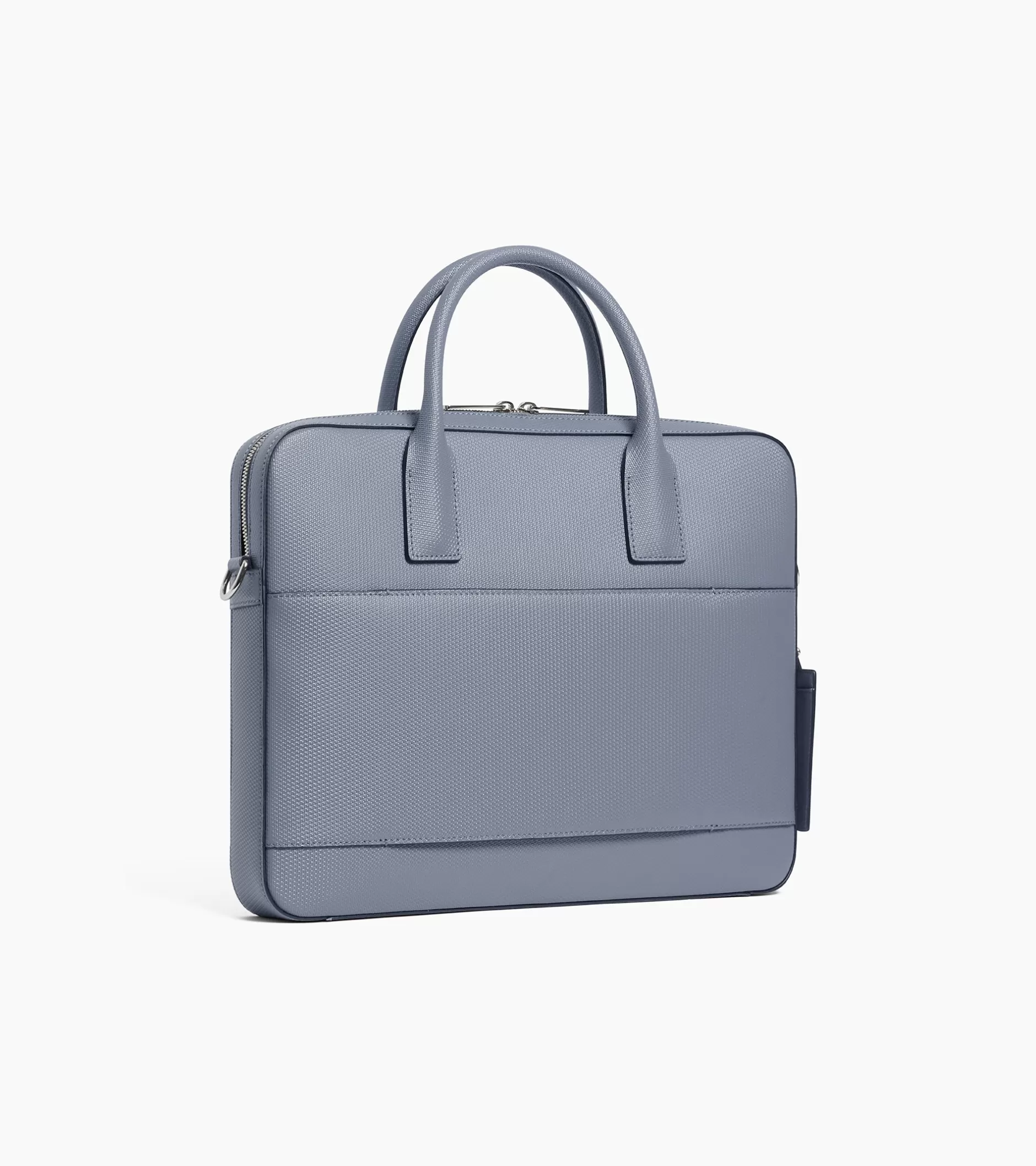 Femme Le Tanneur Porte document slim 14" Emile en cuir signature T - BLEU ARGILE