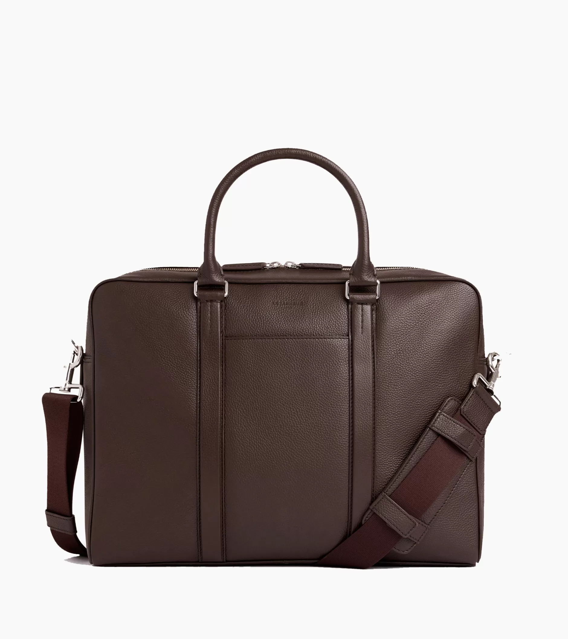 Femme Le Tanneur Porte documents 15" 1 soufflet Charles en cuir grainé - Coffee Brown