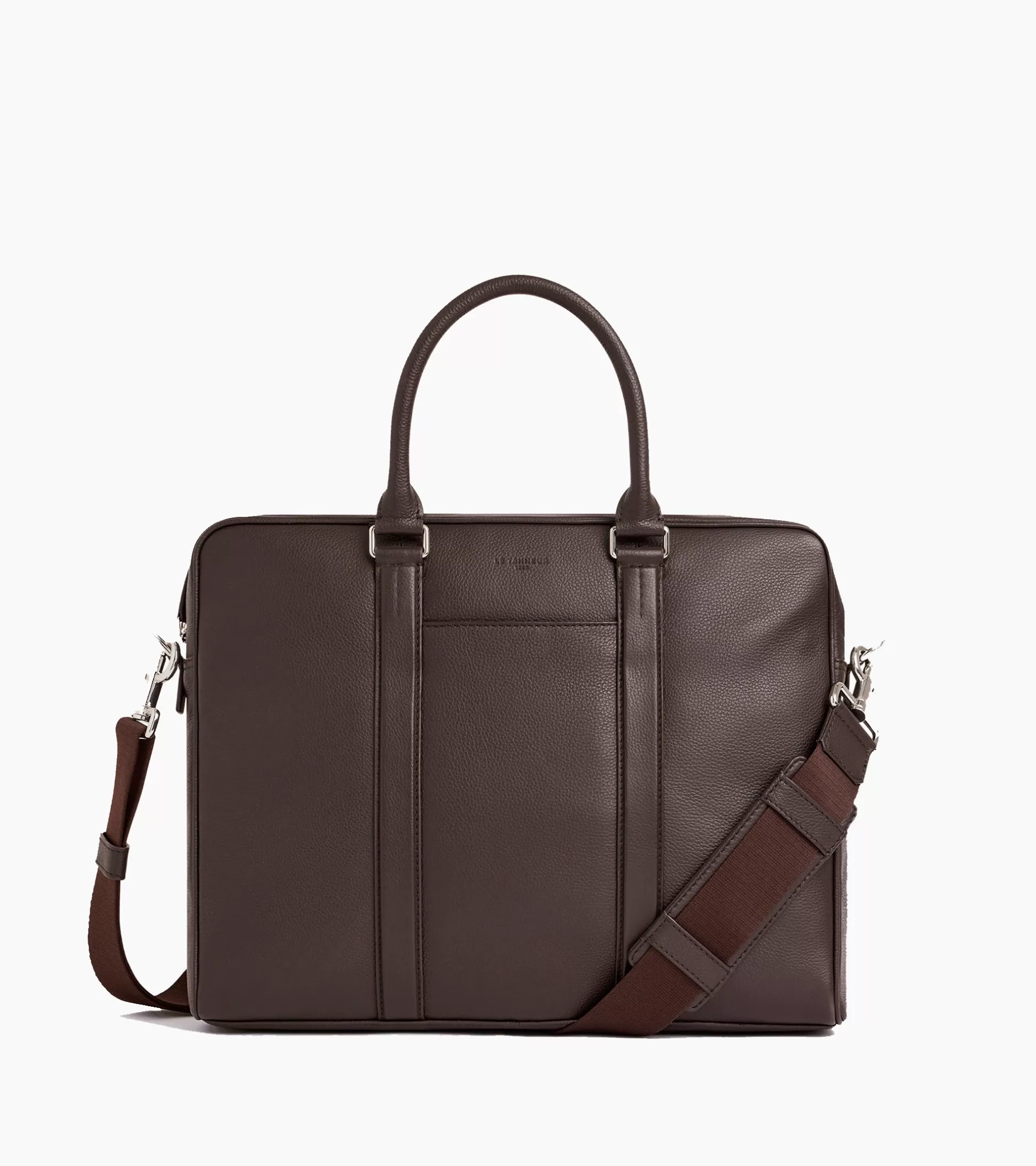 Femme Le Tanneur Porte documents 14" Charles en cuir grainé - Coffee Brown