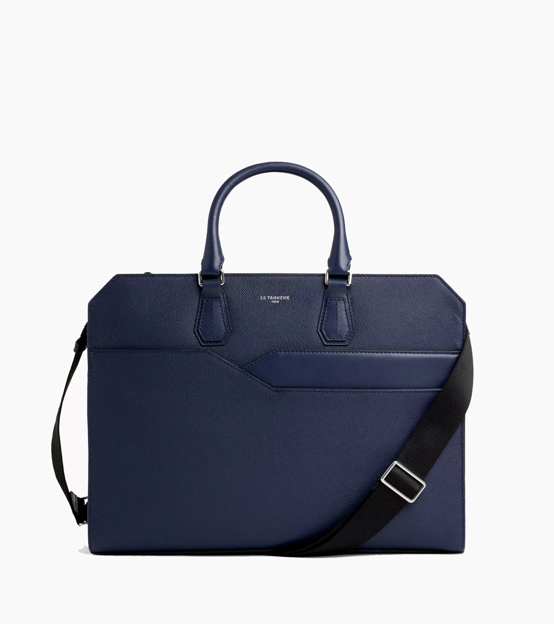 Femme Le Tanneur Porte documents 15" Gaston en cuir grain croisé - Twilight Blue