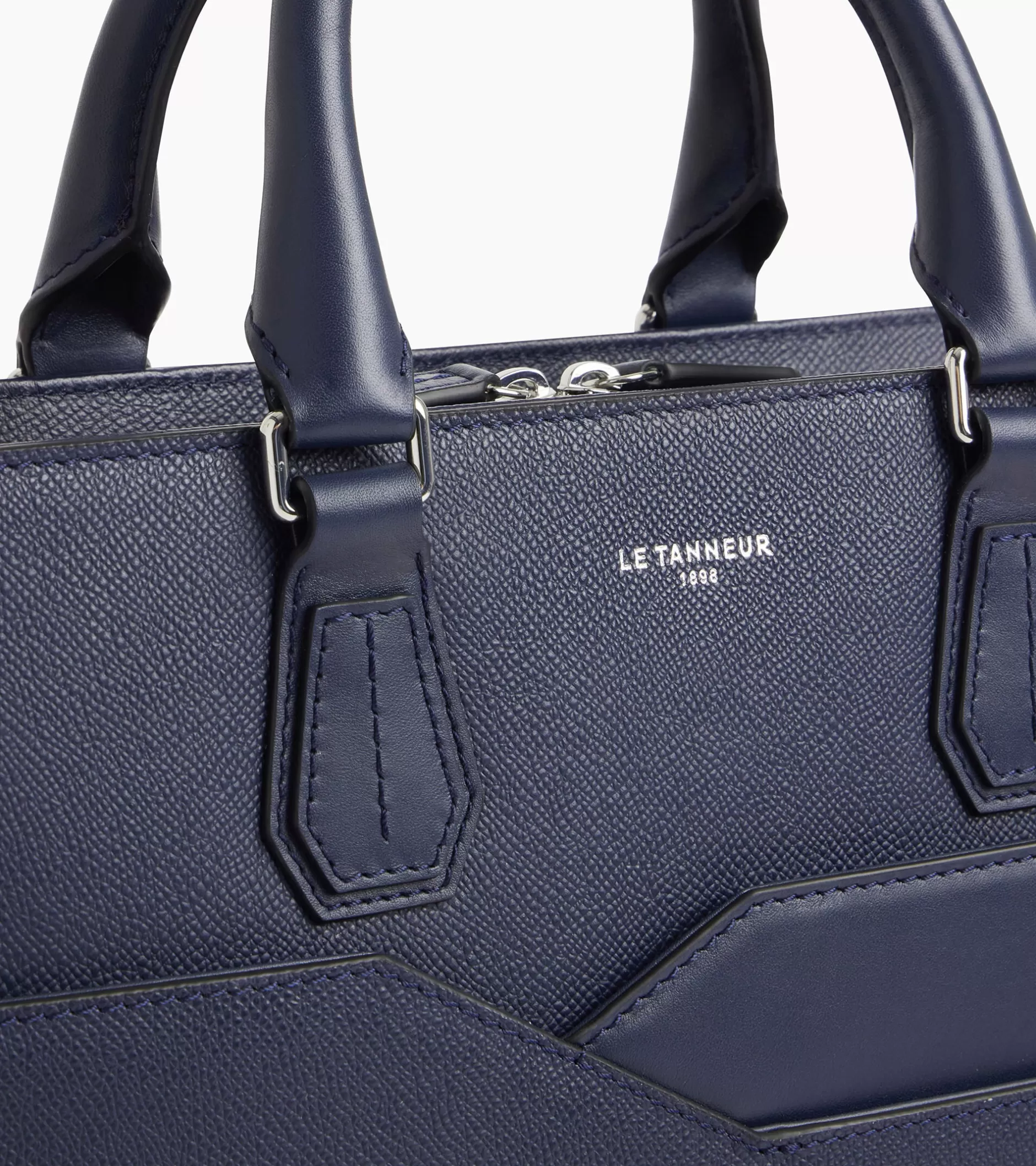 Femme Le Tanneur Porte documents 15" Gaston en cuir grain croisé - Twilight Blue