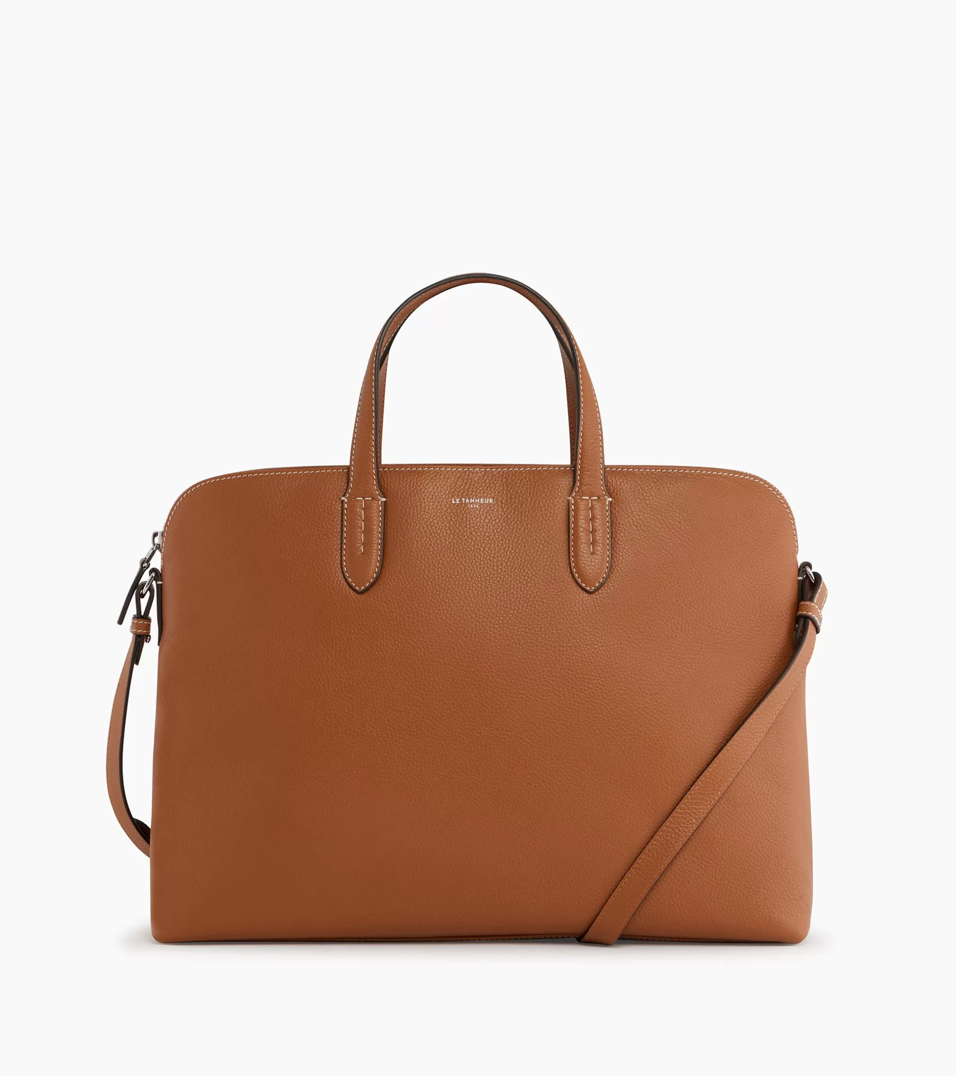 Femme Le Tanneur Porte documents 1 soufflet 15" Sophie en cuir grainé - Brown Tan