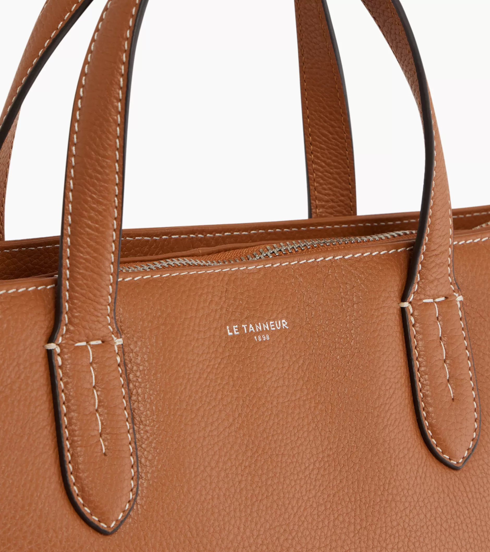 Femme Le Tanneur Porte documents 1 soufflet 15" Sophie en cuir grainé - Brown Tan