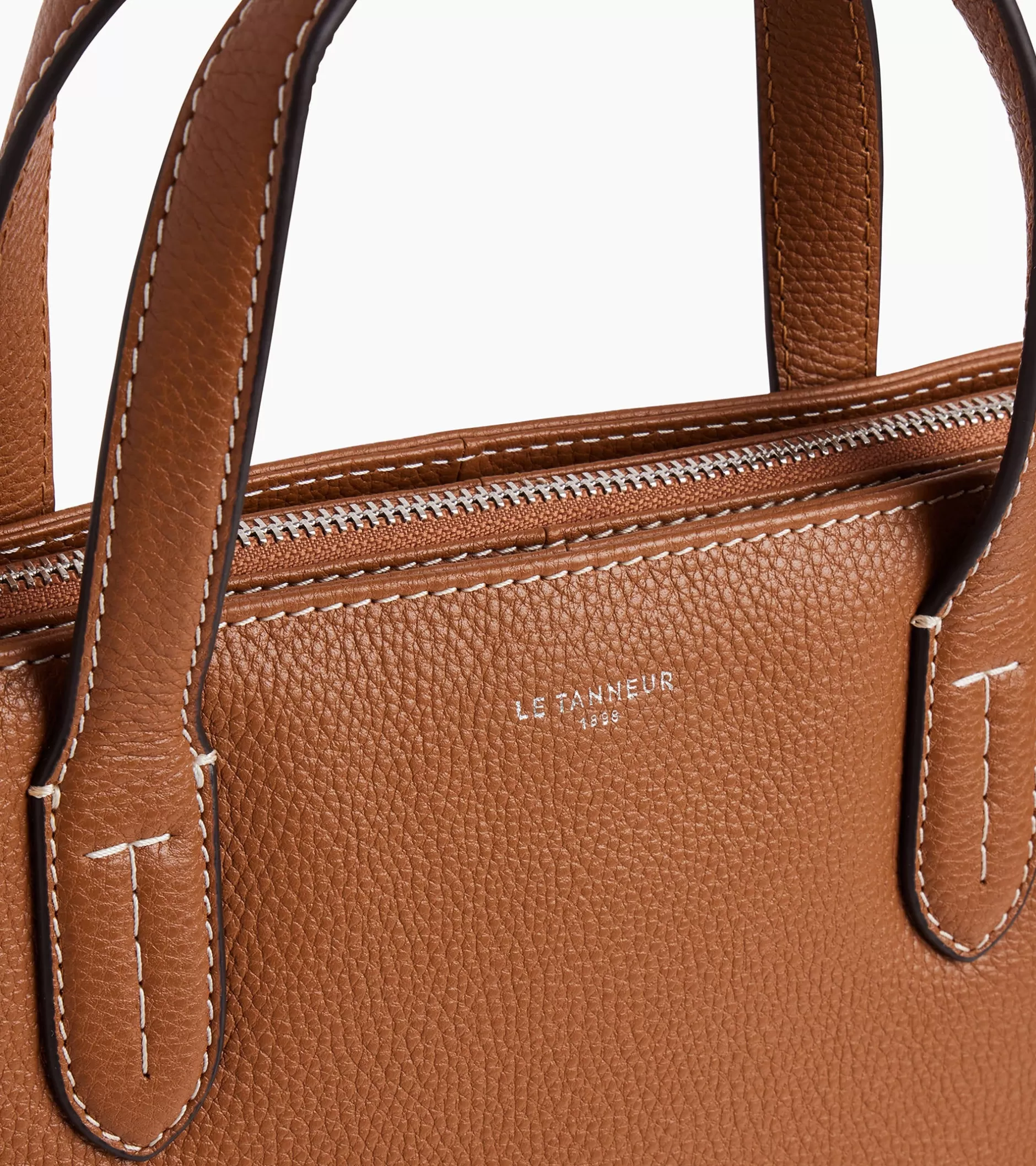 Femme Le Tanneur Porte documents 1 soufflet 14" Sophie en cuir grainé - Brown Tan