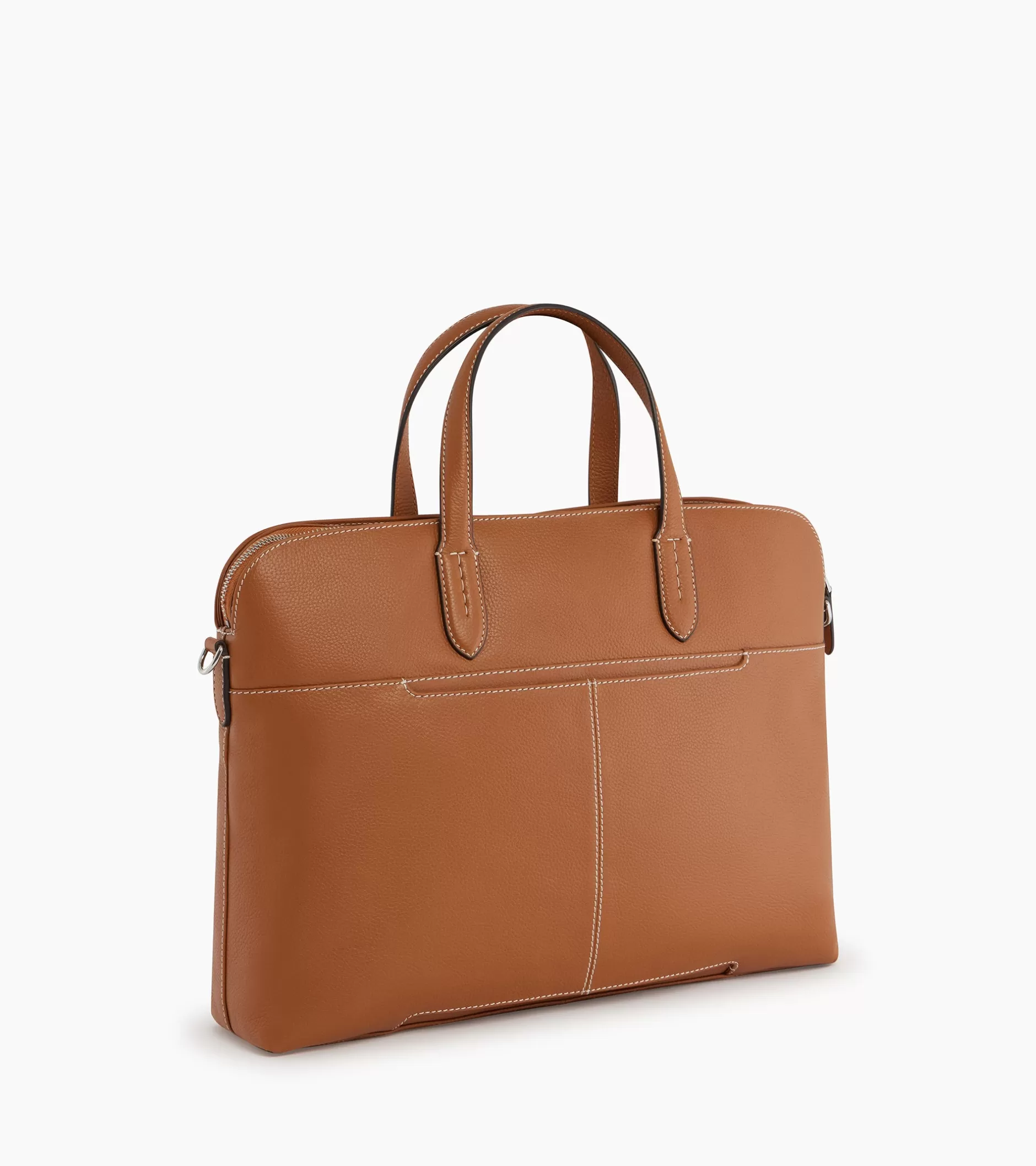 Femme Le Tanneur Porte documents 1 soufflet 15" Sophie en cuir grainé - Brown Tan