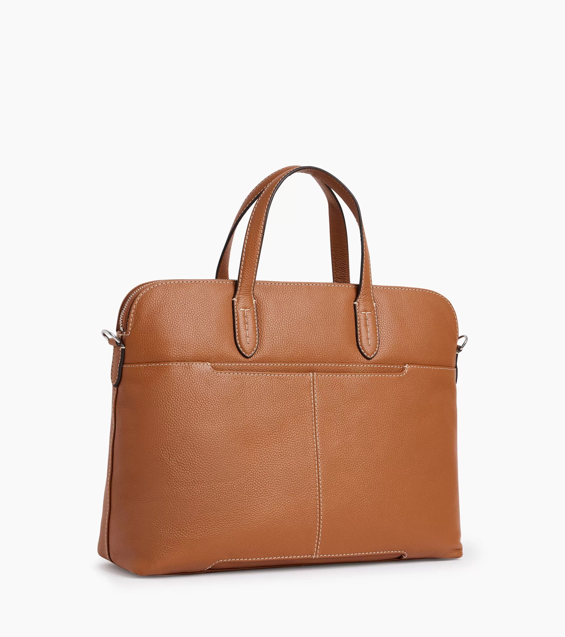 Femme Le Tanneur Porte documents 1 soufflet 14" Sophie en cuir grainé - Brown Tan