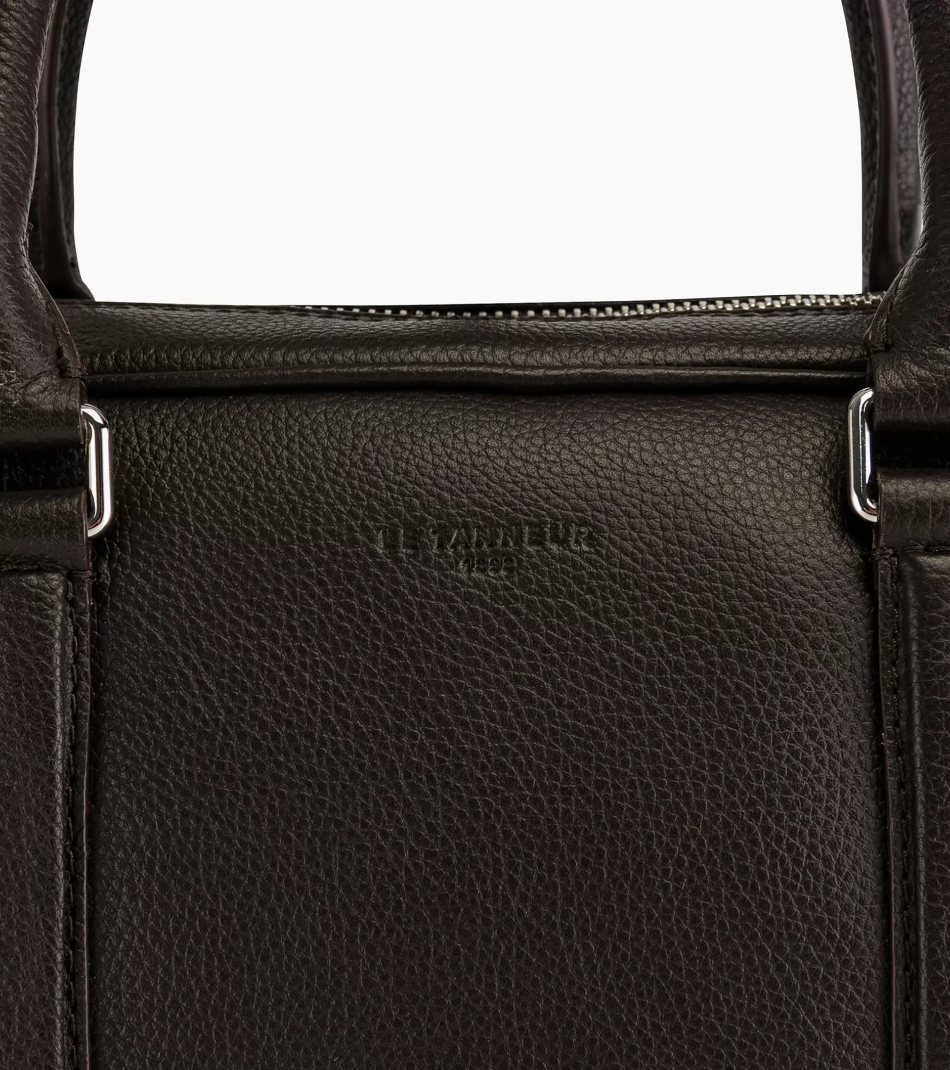 Femme Le Tanneur Porte documents slim 14" Charles en cuir grainé - Coffee Brown