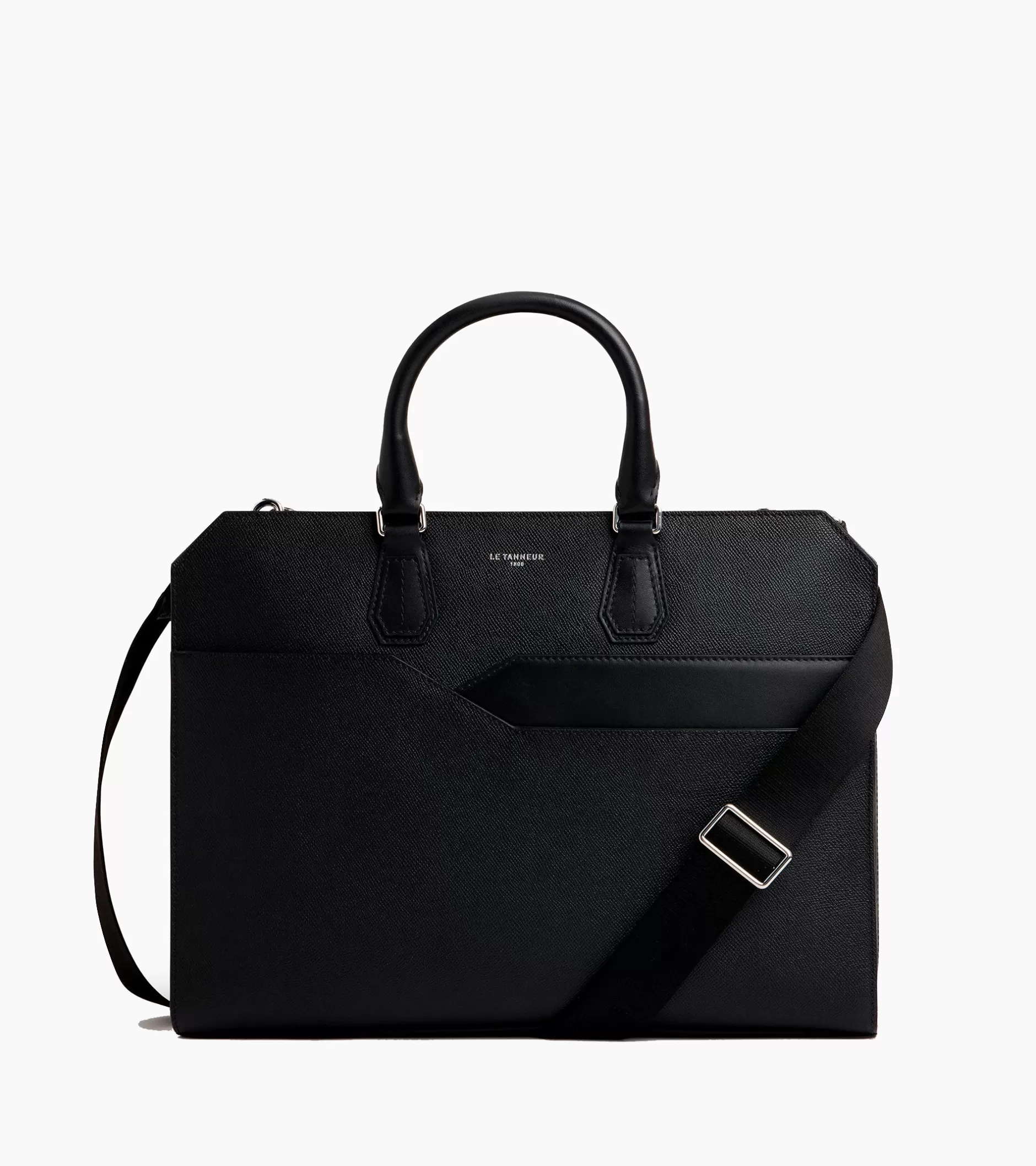 Femme Le Tanneur Porte documents slim 15" Gaston en cuir grain croisé - Black