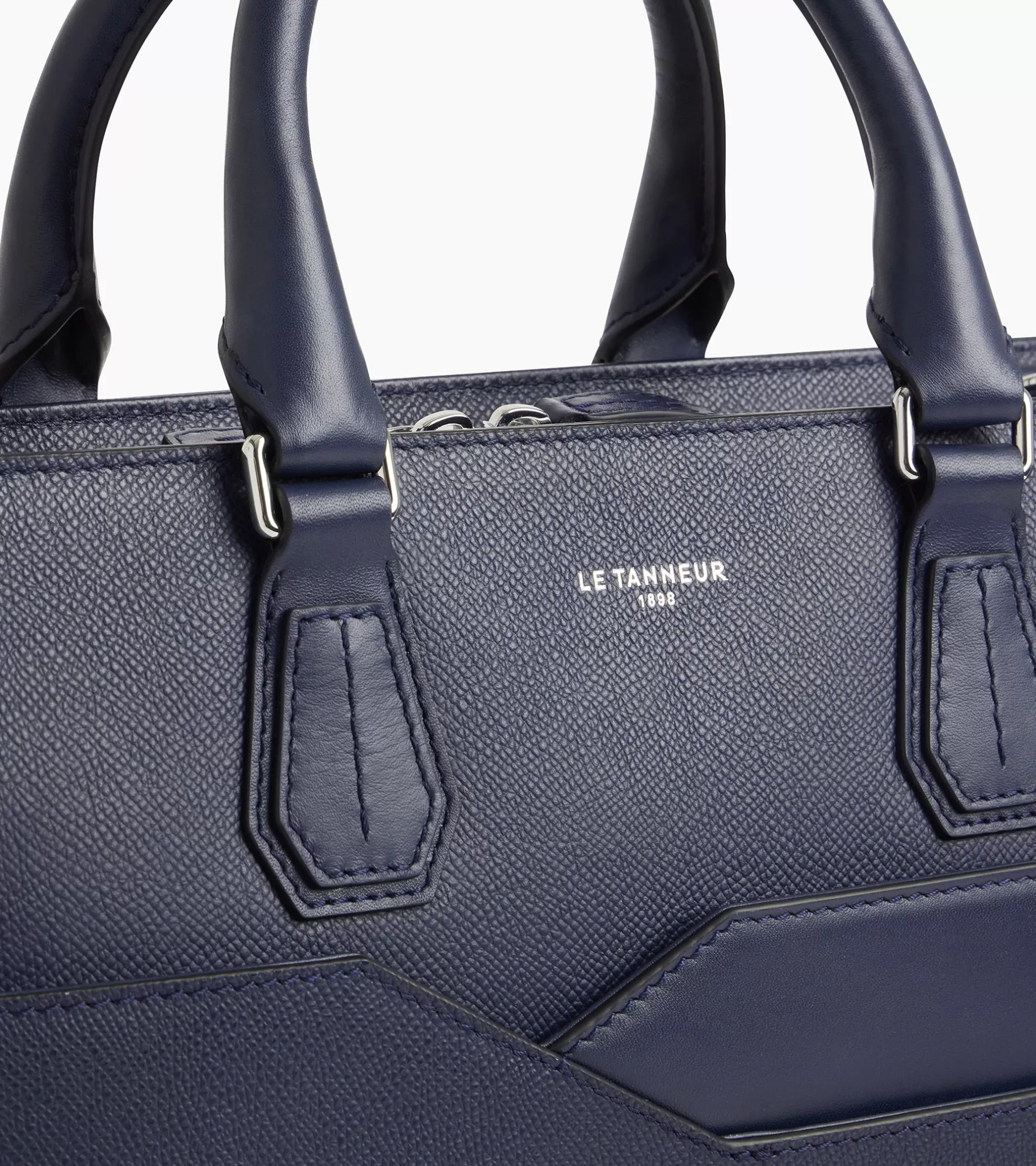 Femme Le Tanneur Porte documents slim 15" Gaston en cuir grain croisé - Twilight Blue