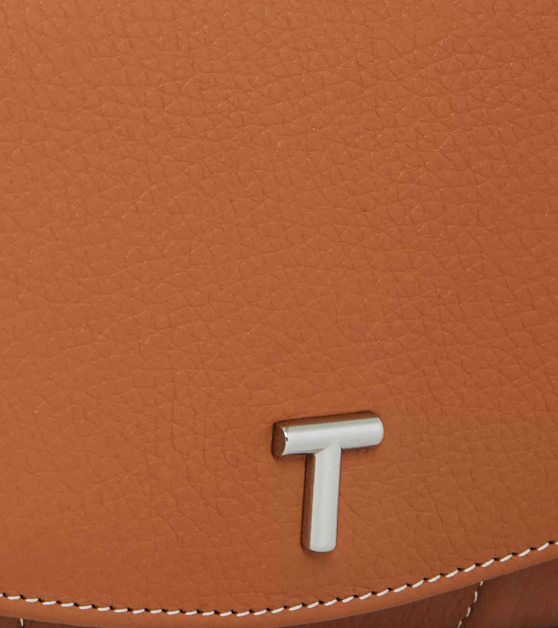 Femme Le Tanneur Porte monnaie à rabat Romy en cuir grainé - Brown Tan