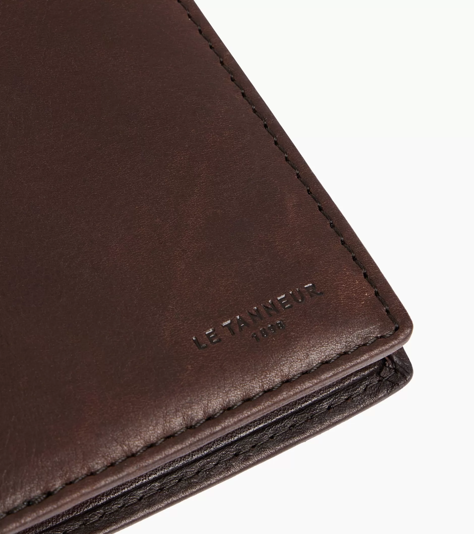 Homme Le Tanneur Porte monnaie boite avec poche billets Gary en cuir huilé - Brown