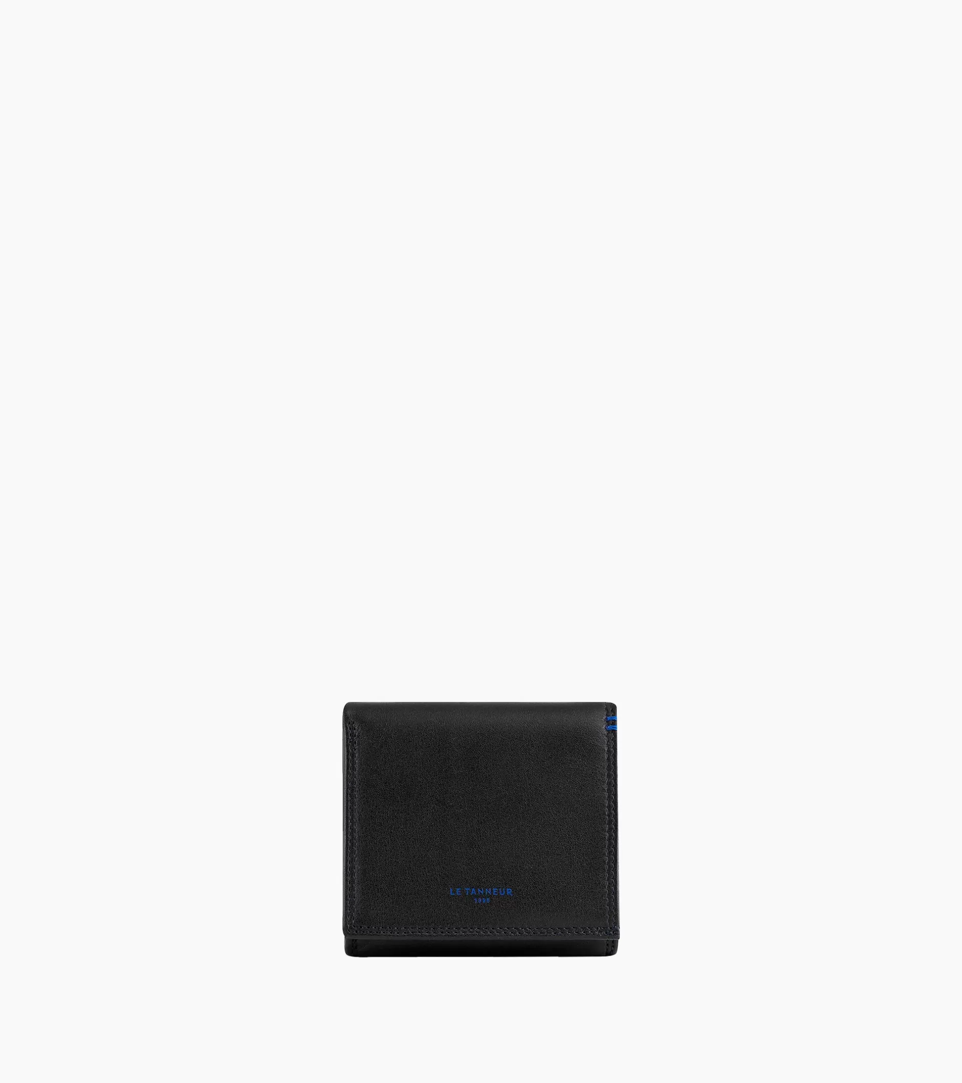 Homme Le Tanneur Porte monnaie boite avec poche billets Martin en cuir lisse - Black
