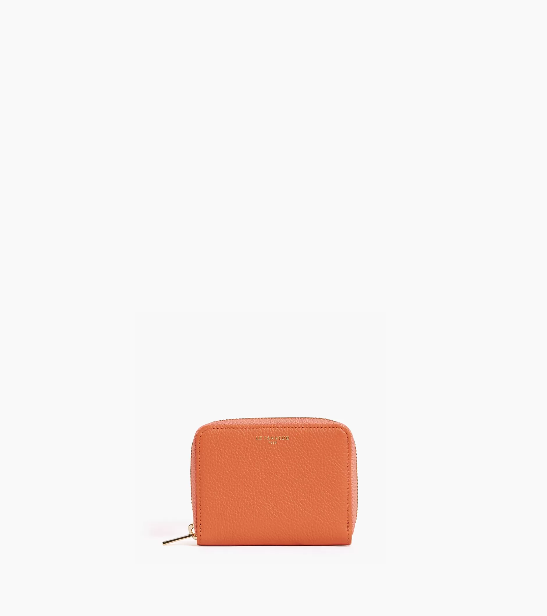 Femme Le Tanneur Porte monnaie Emilie en cuir grainé - ORANGE OCRE