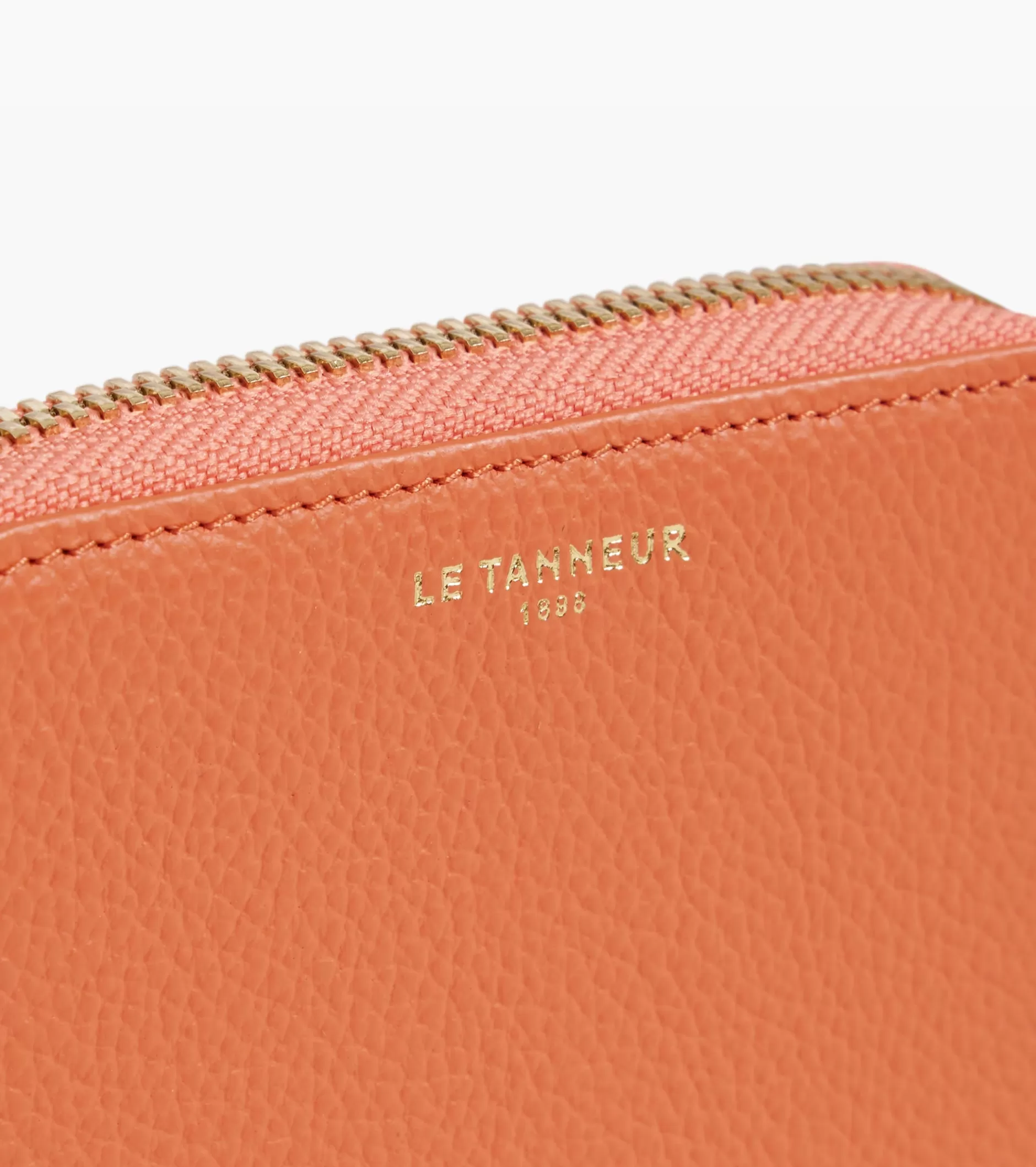 Femme Le Tanneur Porte monnaie Emilie en cuir grainé - ORANGE OCRE