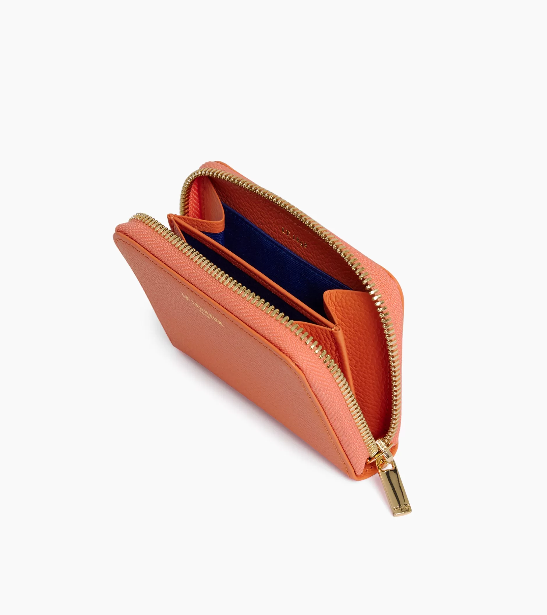 Femme Le Tanneur Porte monnaie Emilie en cuir grainé - ORANGE OCRE