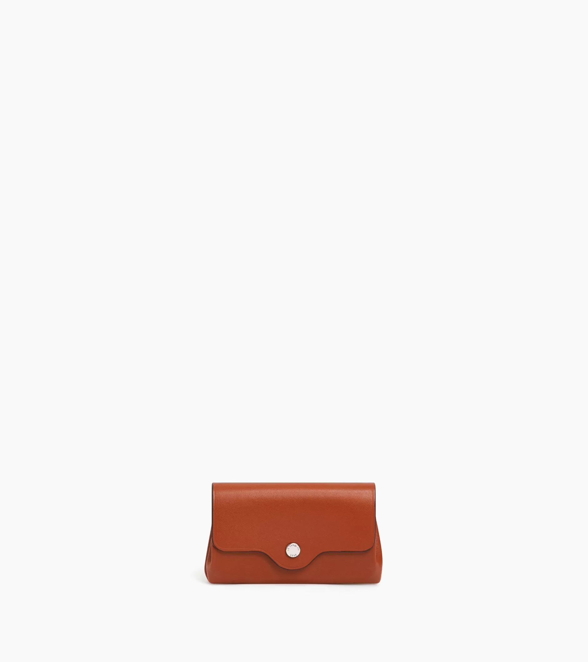 Femme Le Tanneur Porte monnaie Sans couture en cuir lisse - Mahogany Brown