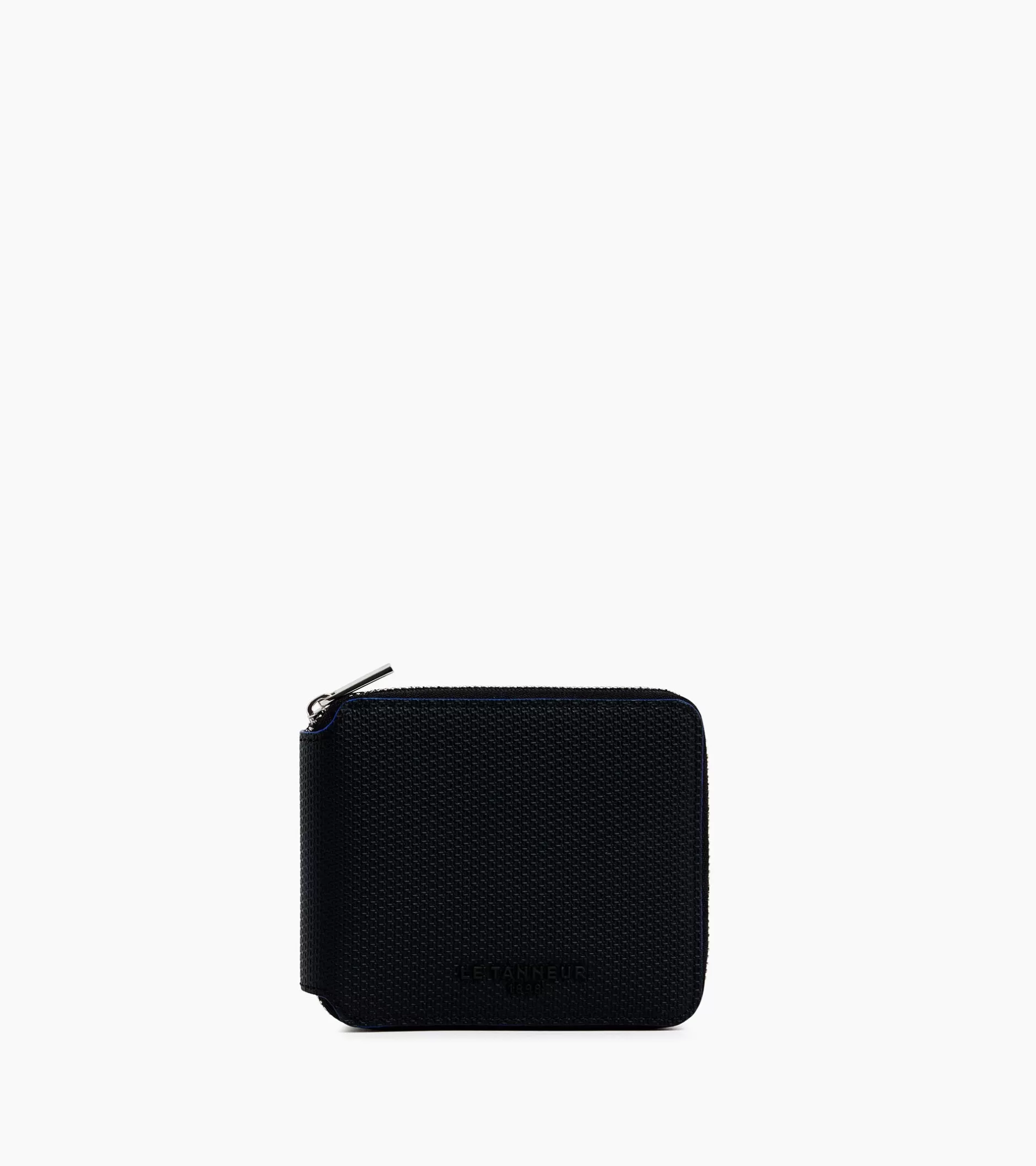 Homme Le Tanneur Porte monnaie zip en L Emile en cuir signature T - Black Le Bleu