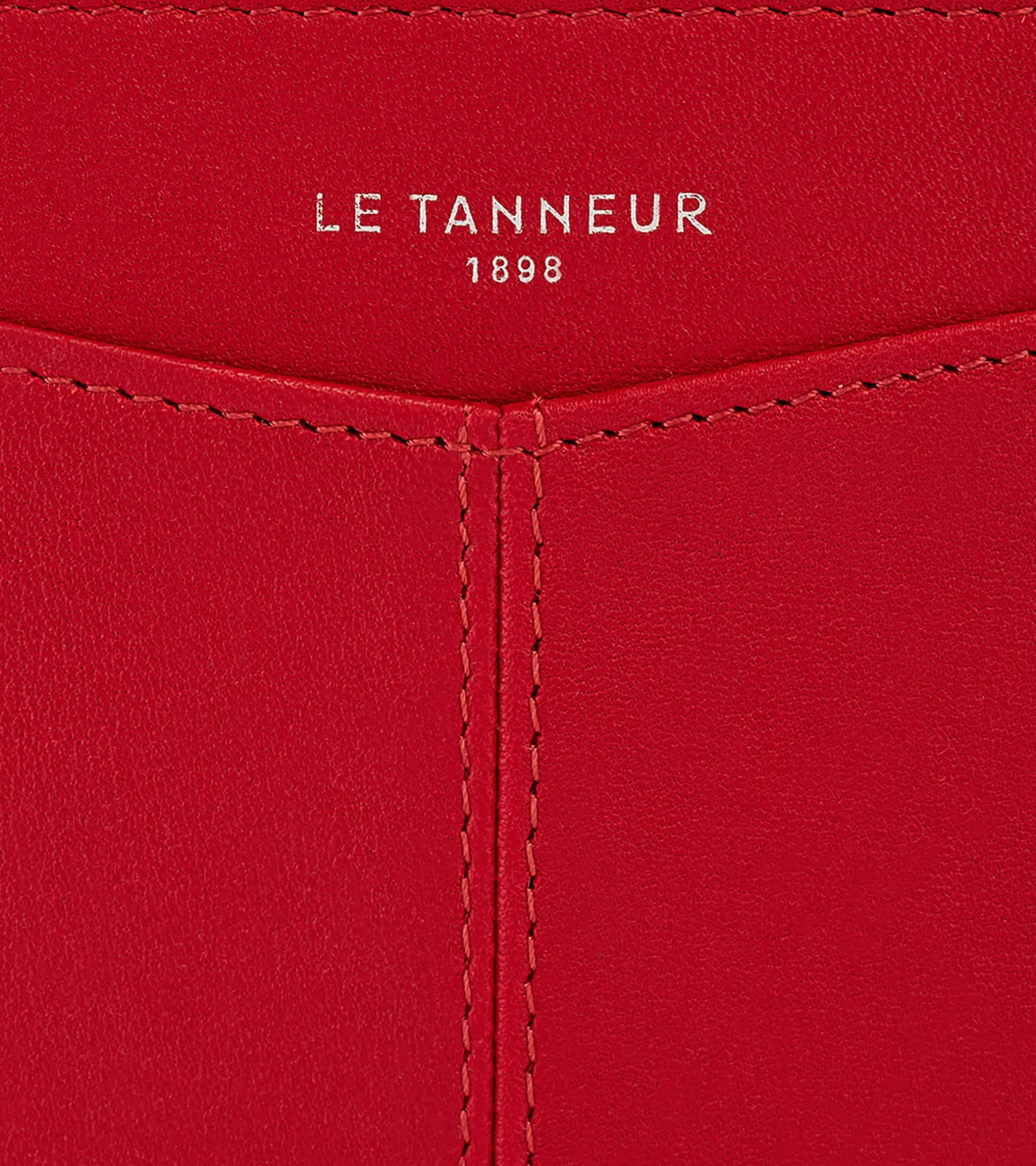 Femme Le Tanneur Porte monnaie zippé avec porte cartes amovible Charlotte en cuir lisse - Garnet red