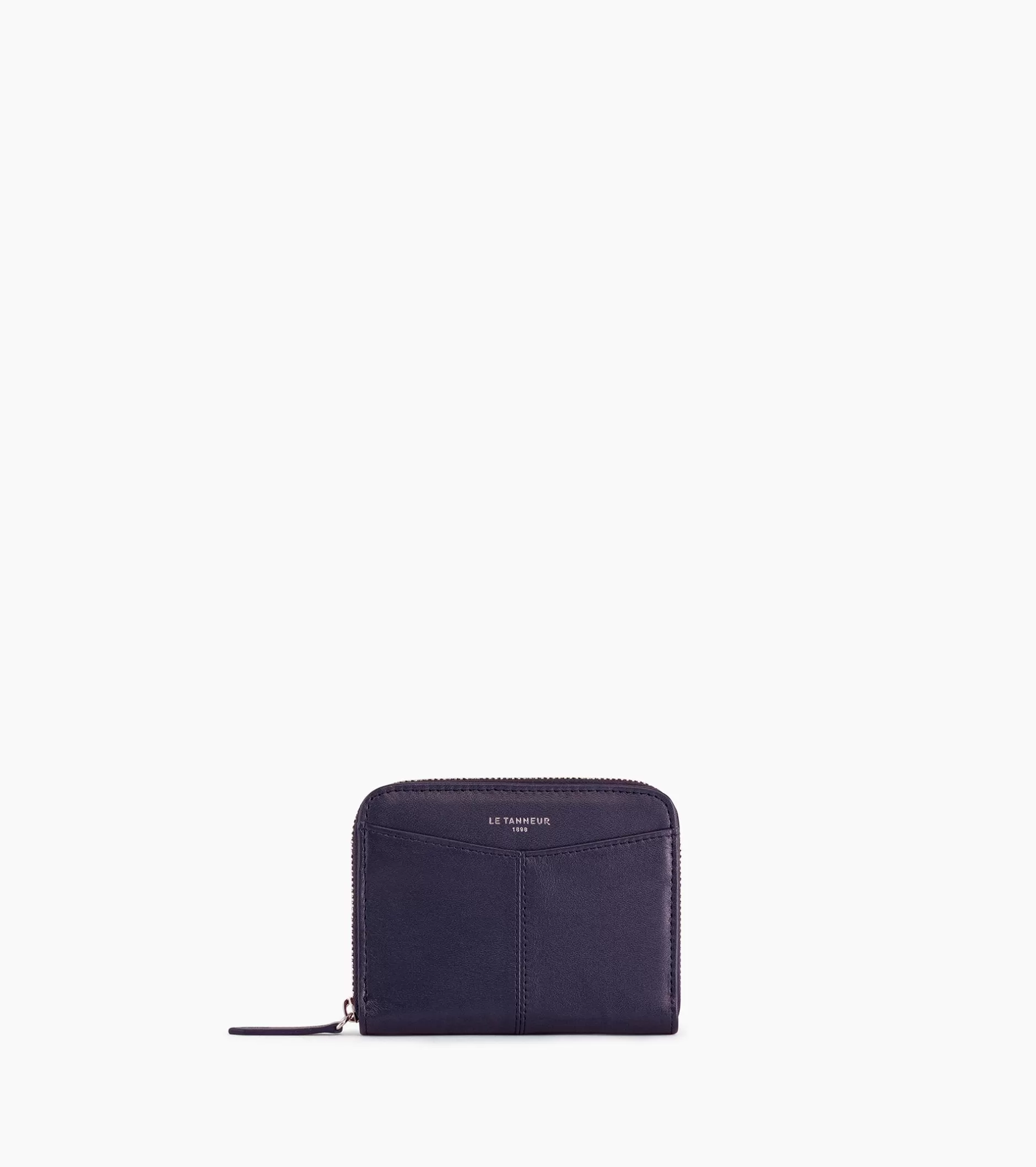 Femme Le Tanneur Porte monnaie zippé avec porte cartes amovible Charlotte en cuir lisse - Twilight Blue